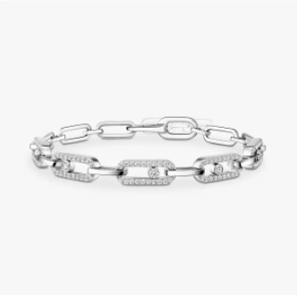 Messika 15-18cm White Gold Diamond Move Link Bracelet ALTC0932