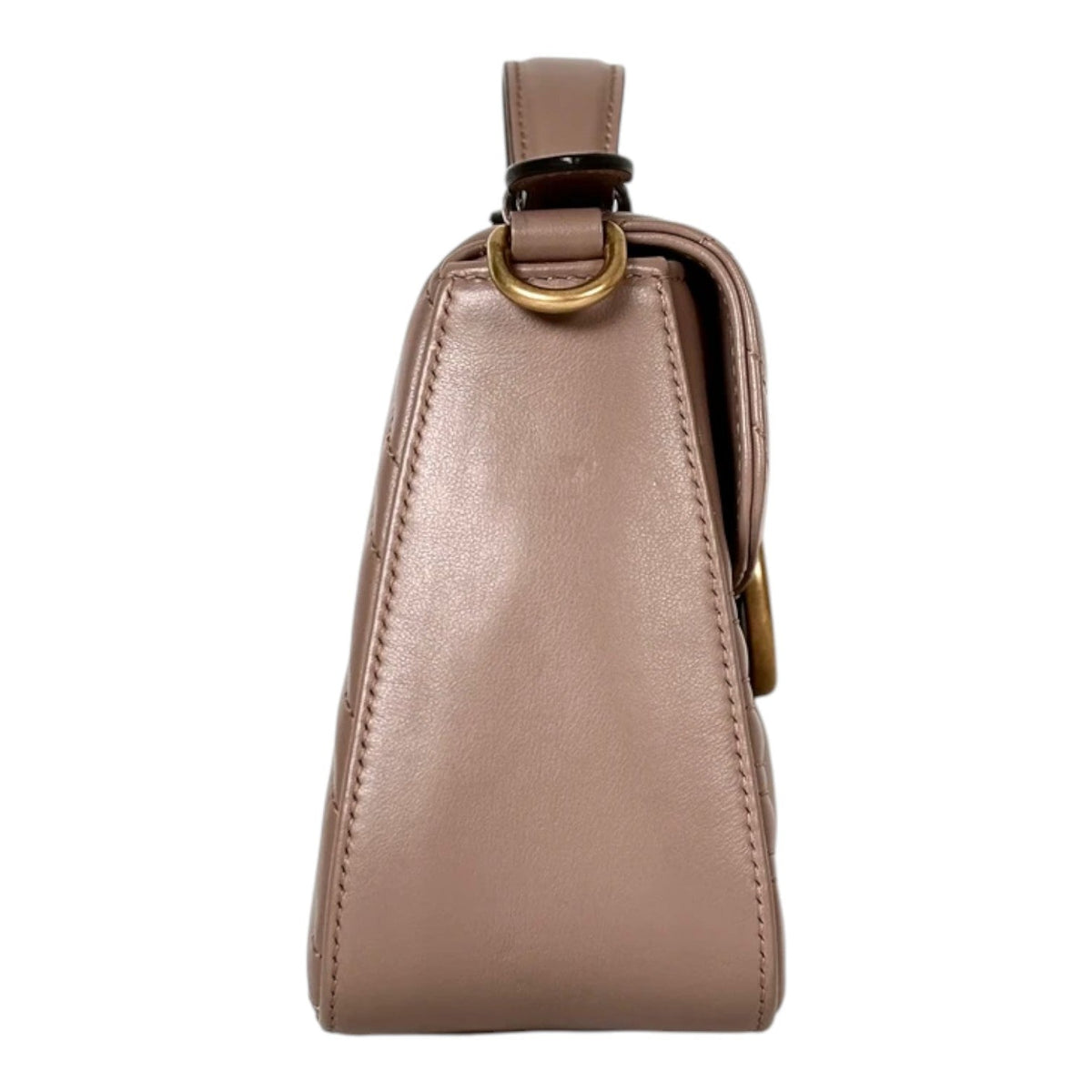 Gucci Taupe GG Marmont Top Handle Mini Bag