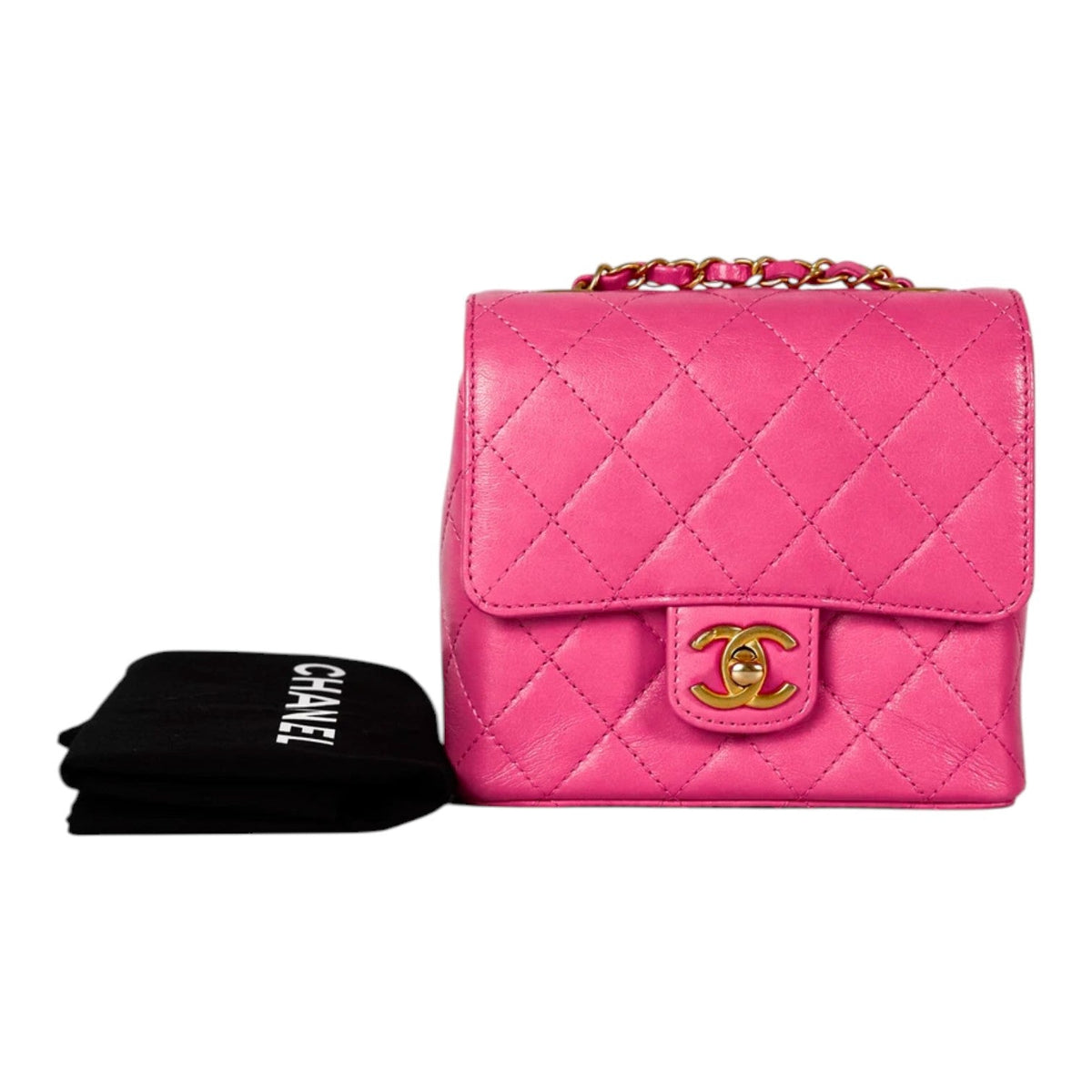 Chanel Quilted Pink Classic Flap Mini Square Bag