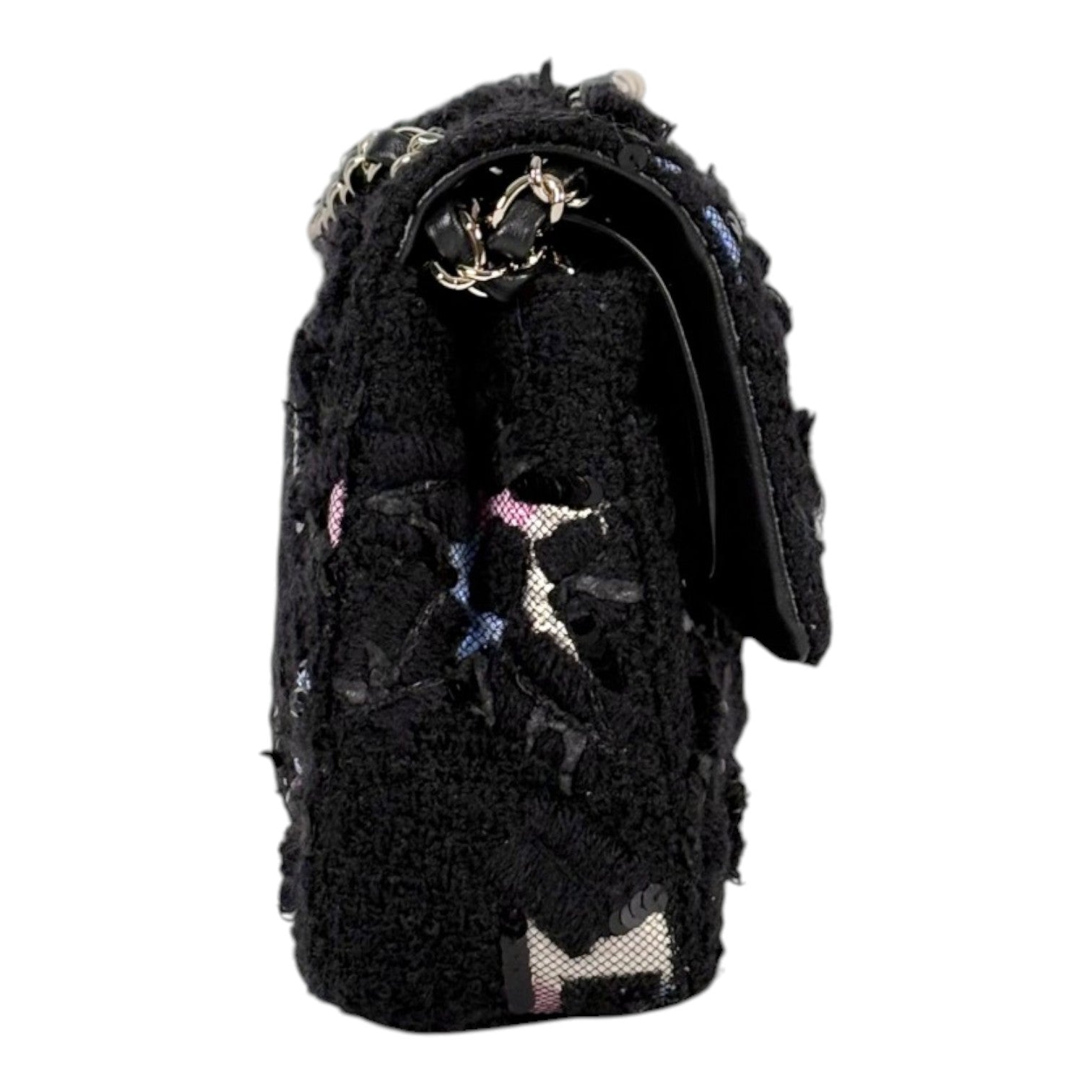 Chanel Medium Black Classic Flap in Tweed