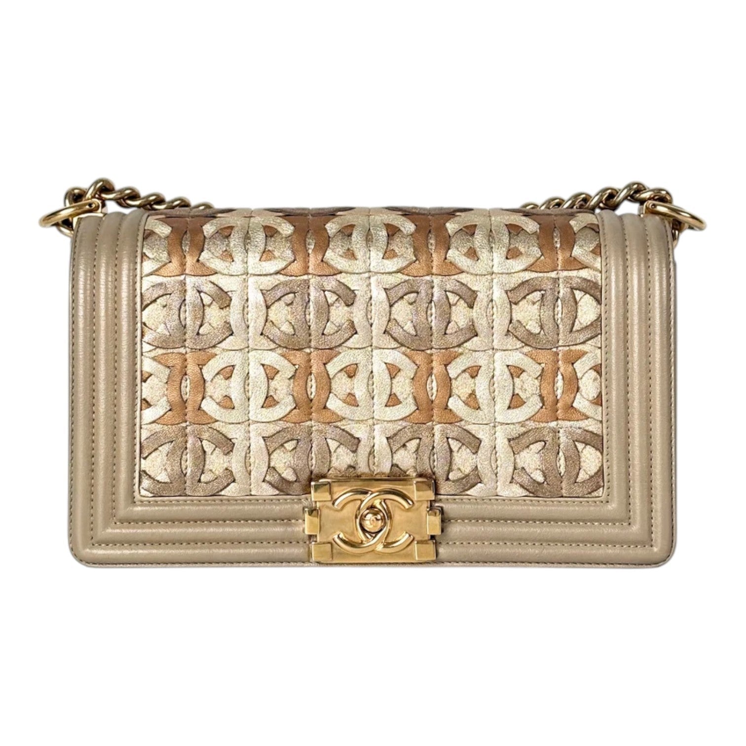 Chanel Leboy Bag Medium Gold Color With CC Logo