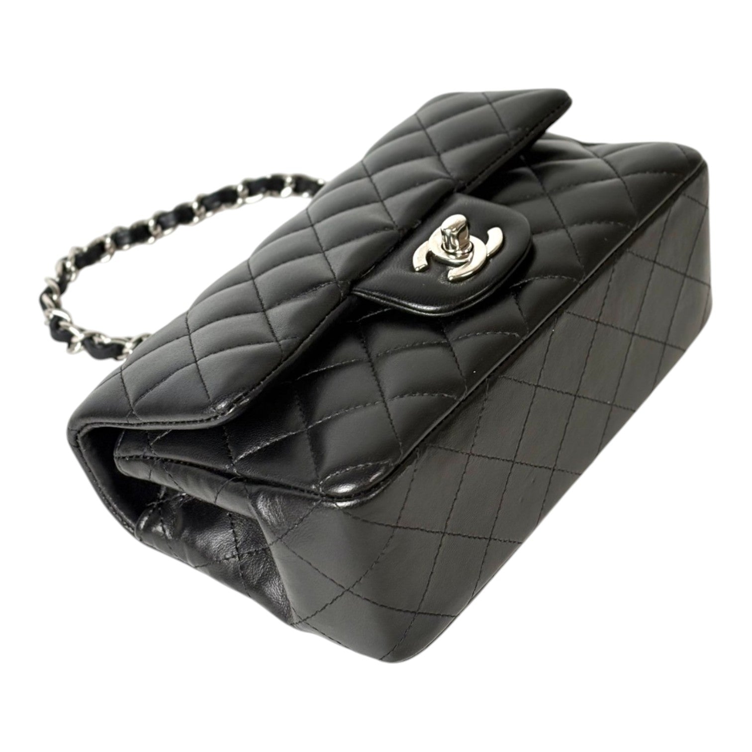 Chanel Mini Classic Flap Bag in Black with Silver Hardware