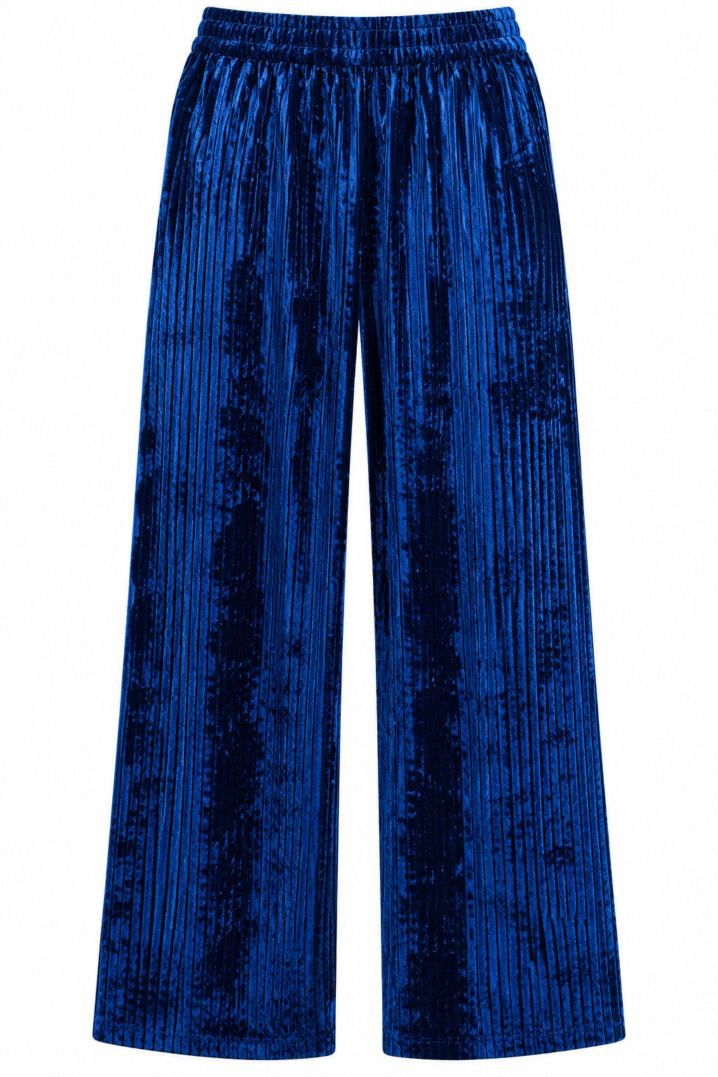 TROUSER CORDY PLEATED VELVET NIGHT BLUE MCL13609