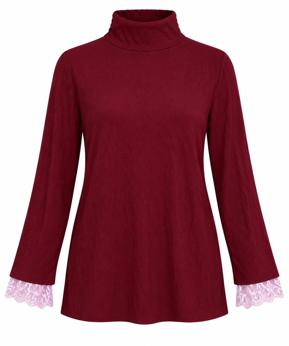 SHIRT COSIMETTE BURGUNDY KNIT LACE MCL13552