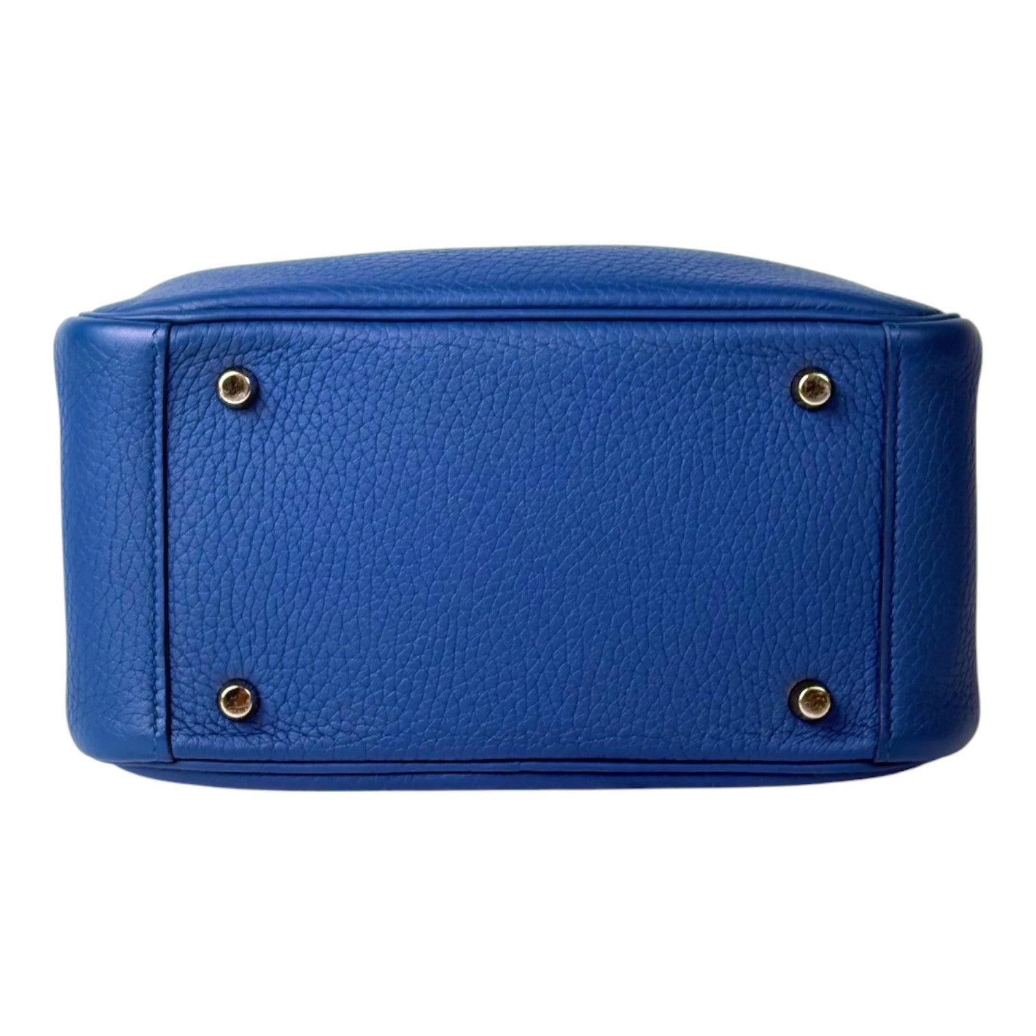 Hermes Lindy Mini Blue Bag in Clemence