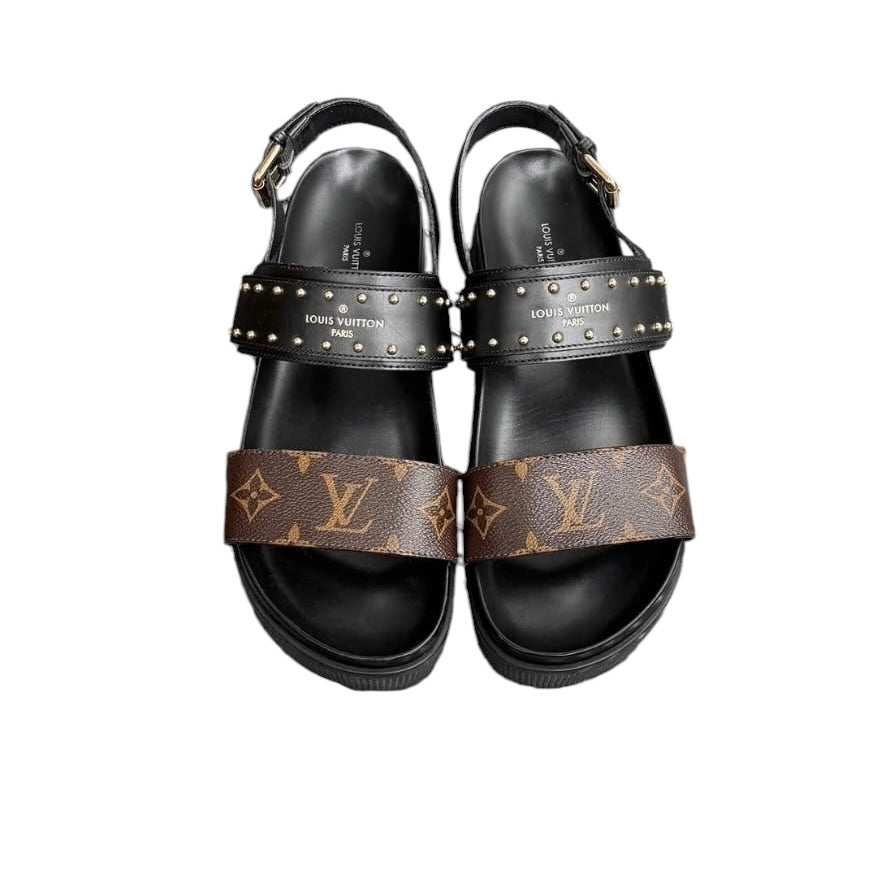 LV Platform Sandals Monogram/Black Sz 38 SYCYA134