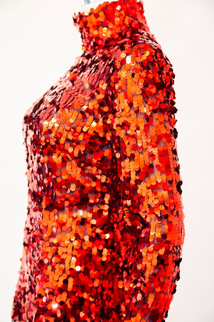 Dolce & Gabbana L/S Sequin Top Red 14