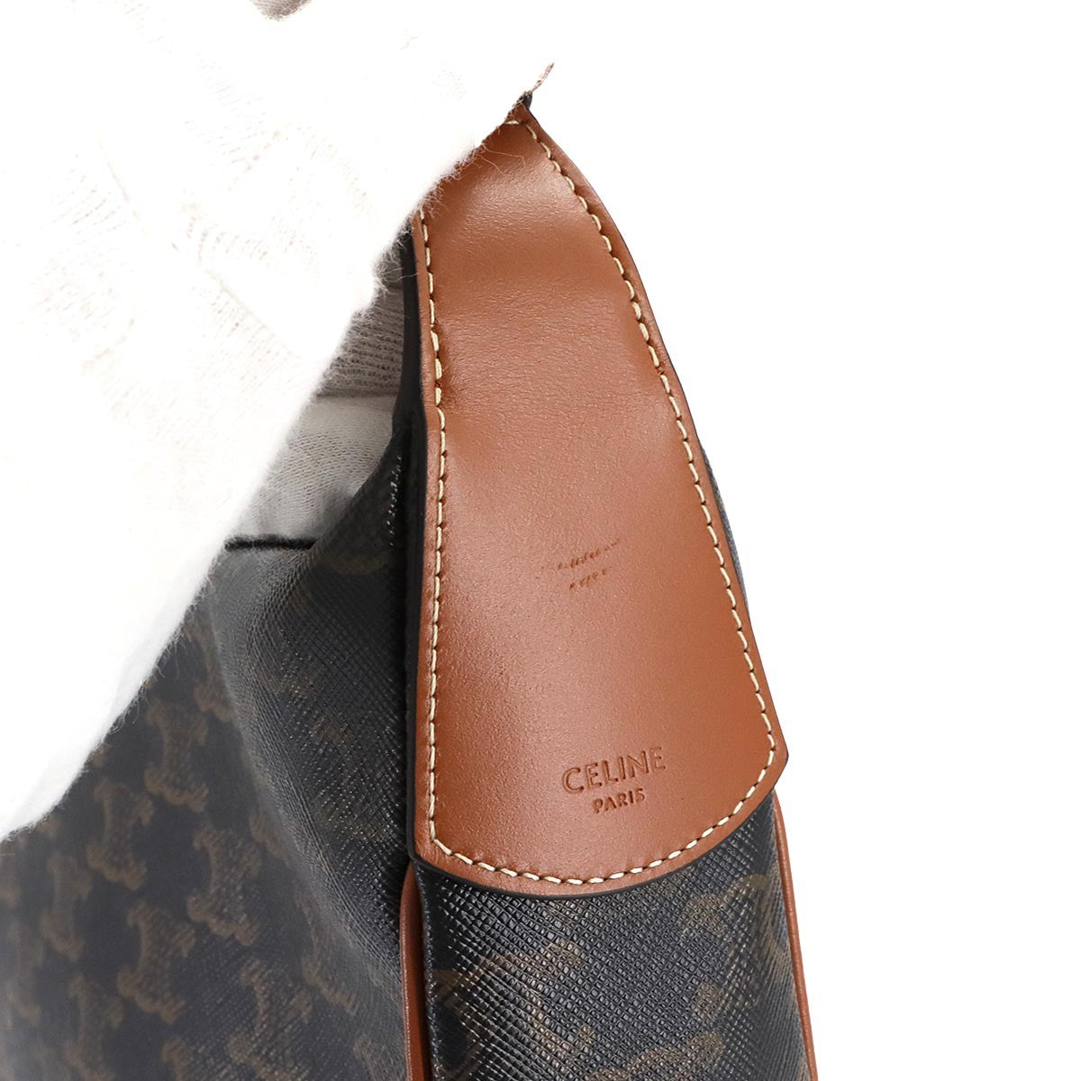 CELINE Triomphe Heloise Shoulder Bag Leather Tan 114712 Purse 902994767