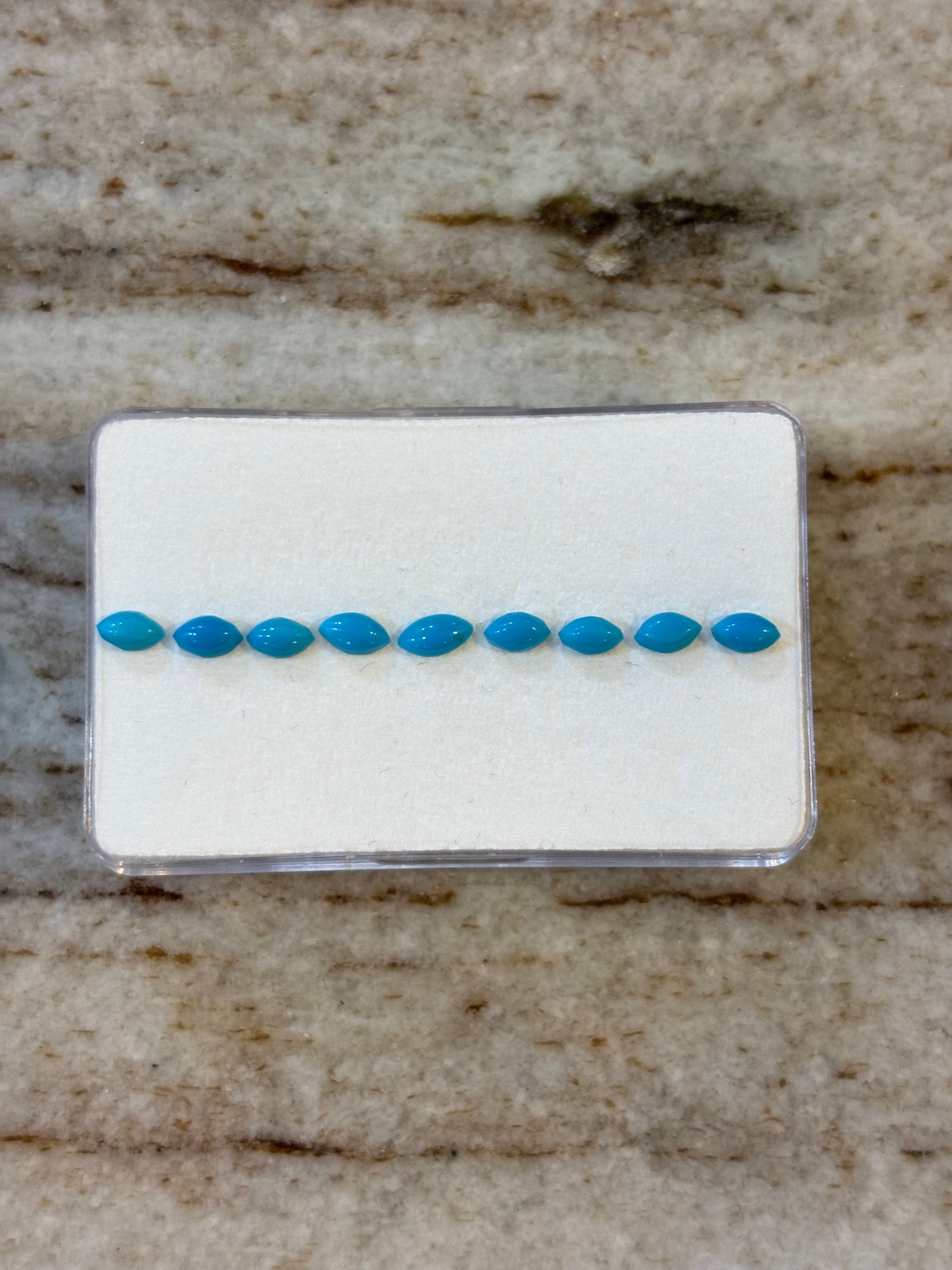 2.65ct Marquise Sleeping Beauty Turquoise Arizona Set 11pcs DXBCS4888