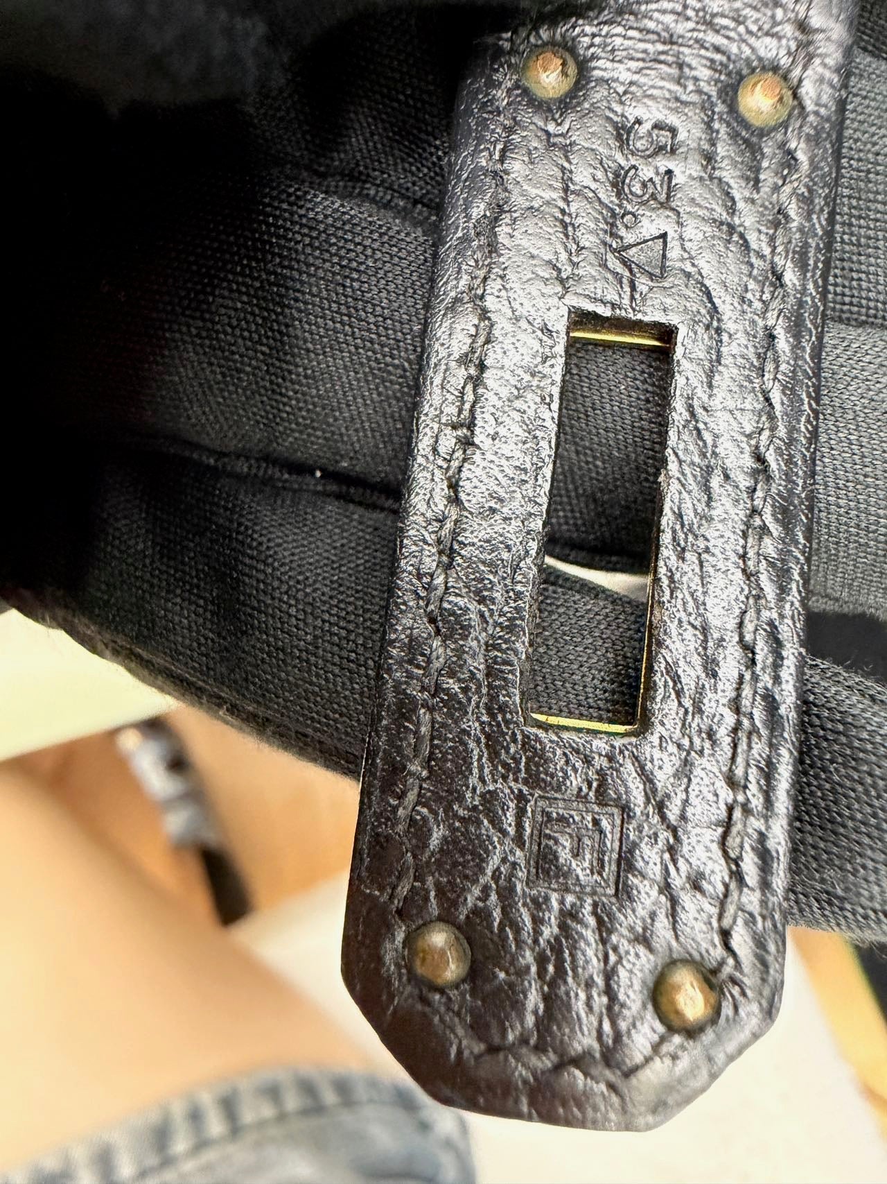 Hermes Birkin 35 Black Ardennes GHW Square F Stamp