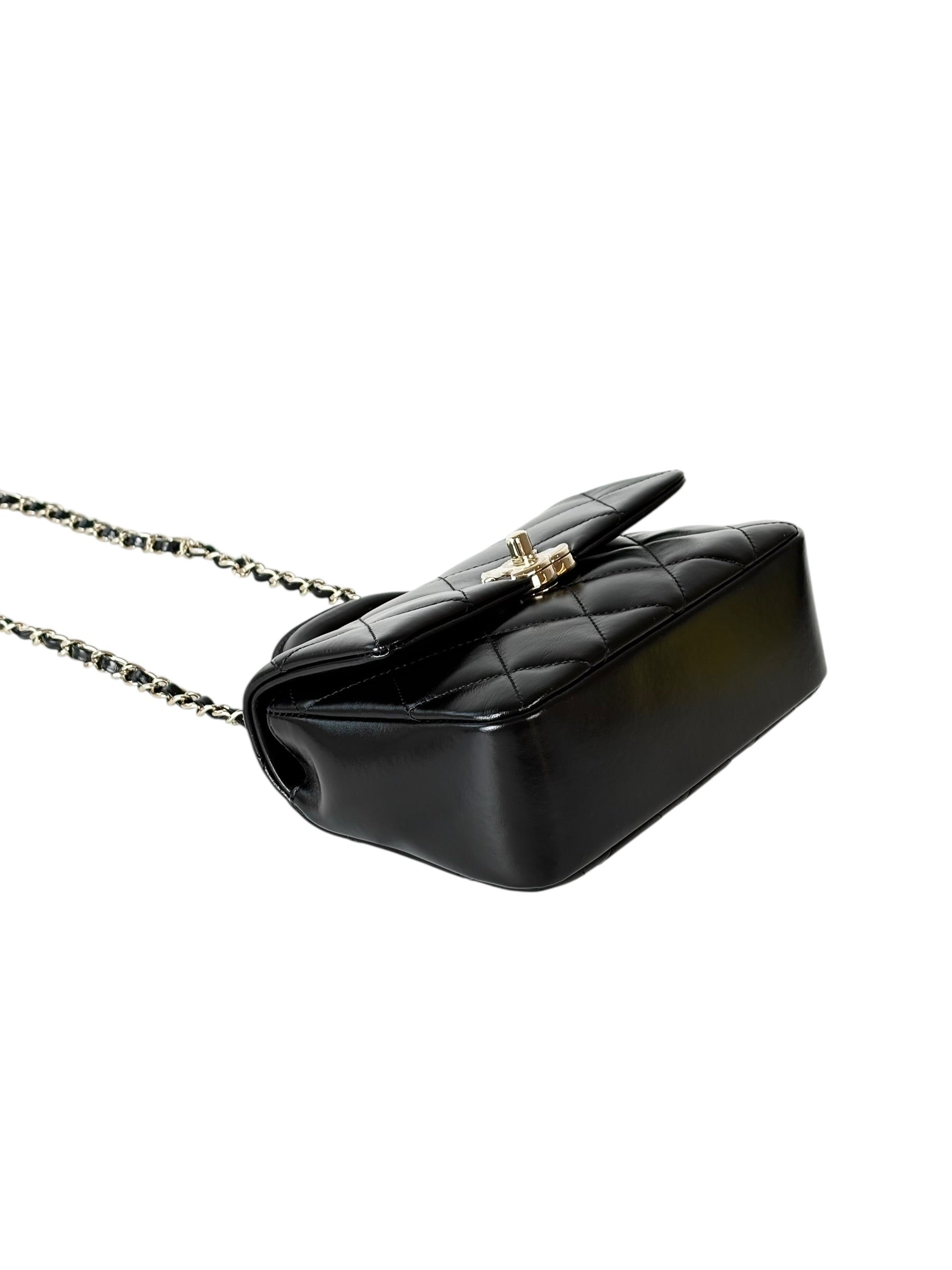 Chanel Classic Flap Mini Bag Black with Top Handle