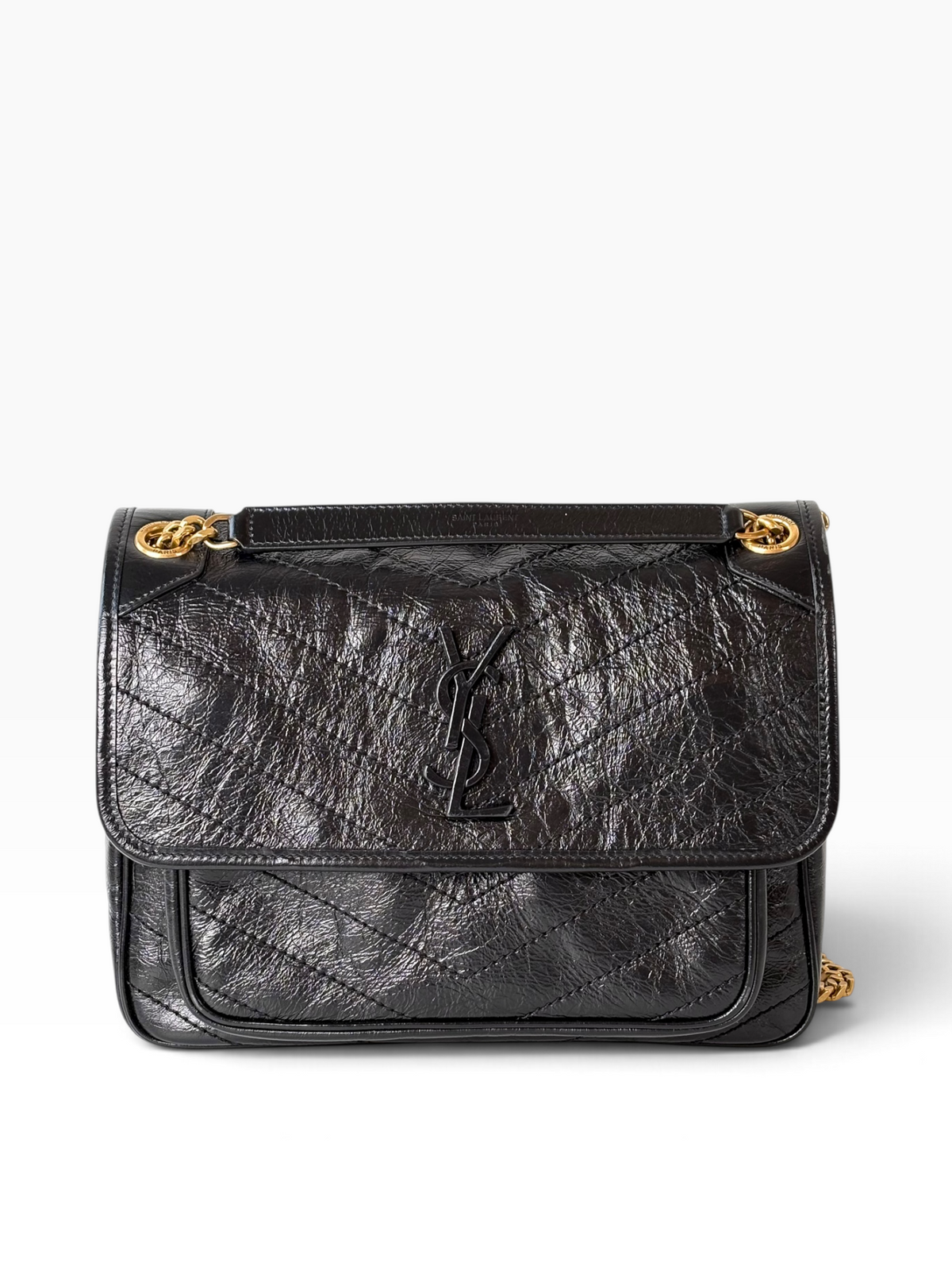 YSL Niki Medium Black Bag with Gold Hardware