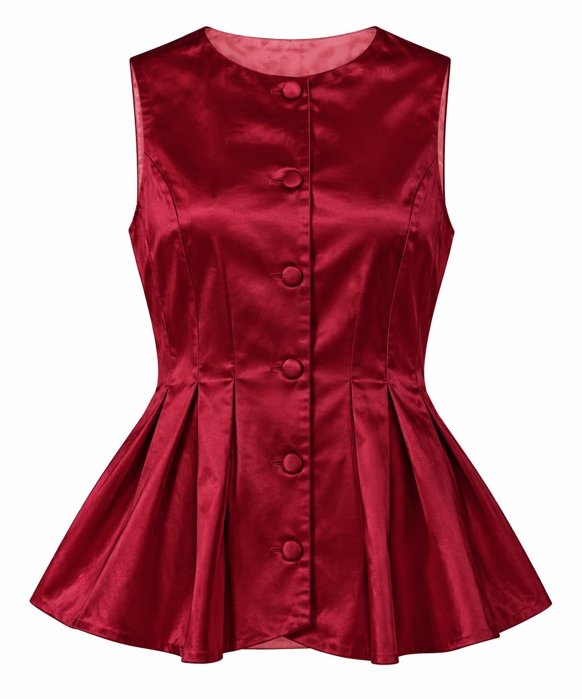 SHIRT COLLINS SILK VELVET PLEATED BURGUNDI MCL13563