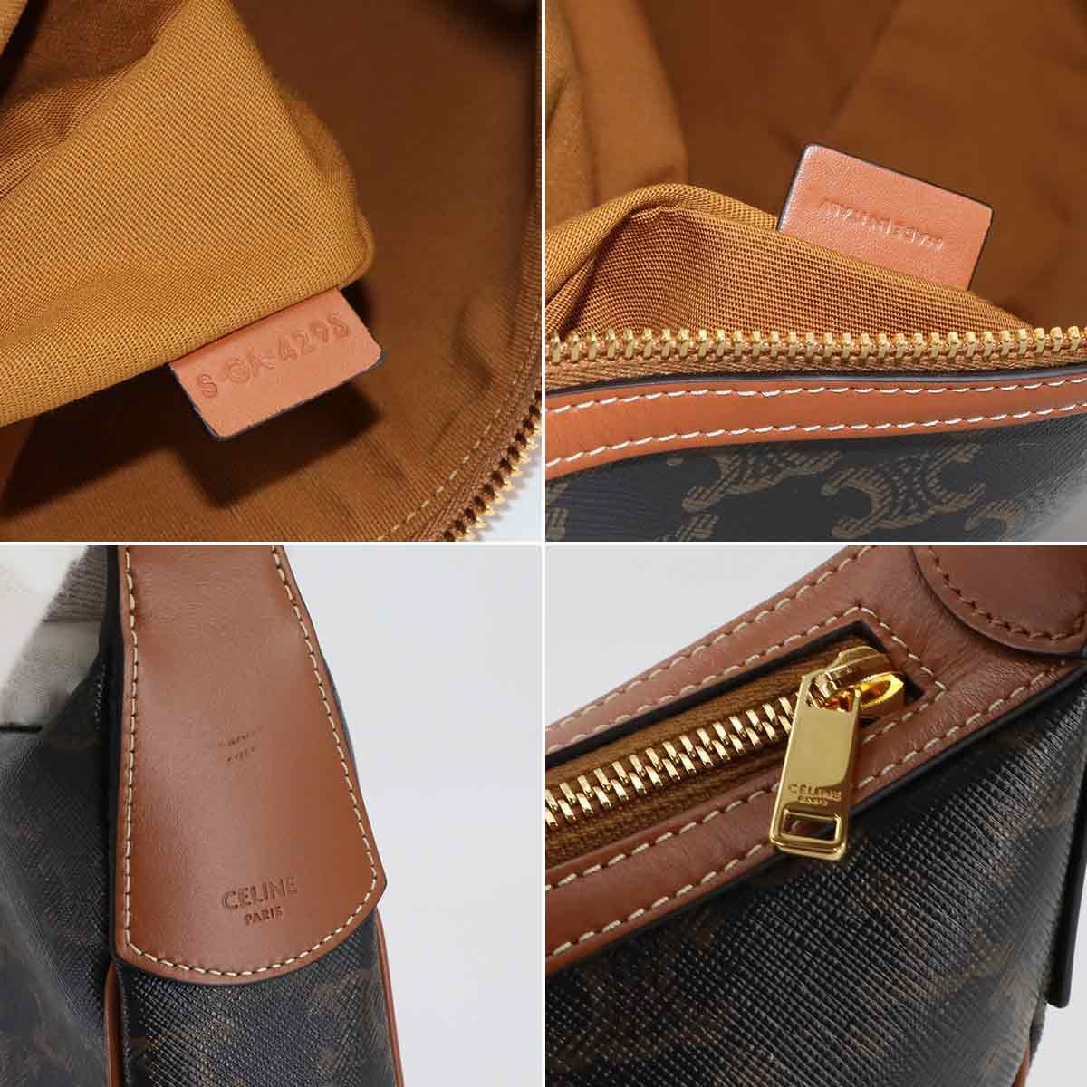 CELINE Triomphe Heloise Shoulder Bag Leather Tan 114712 Purse 902994769