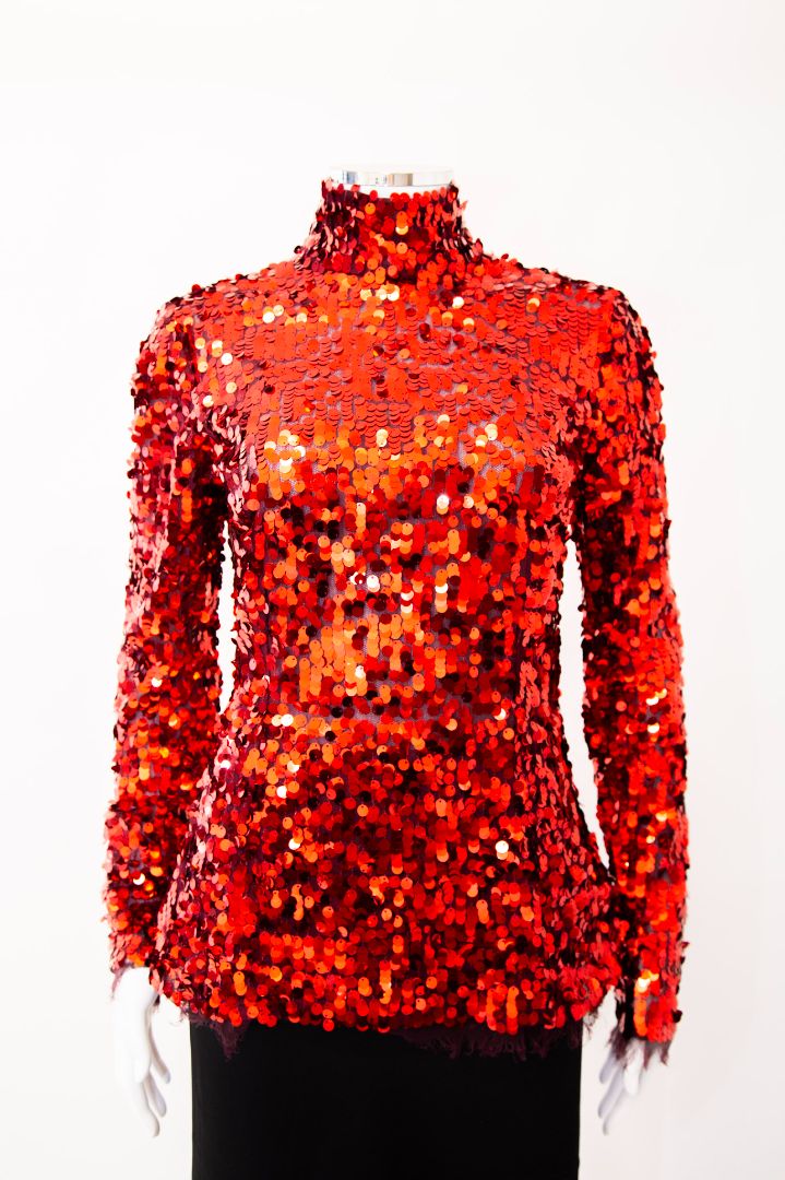 Dolce & Gabbana L/S Sequin Top Red 14