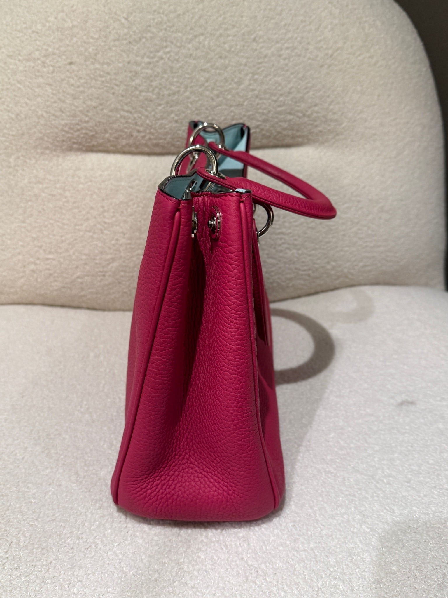 Christian Dior Calfskin Medium Diorissimo Bag Fuchsia