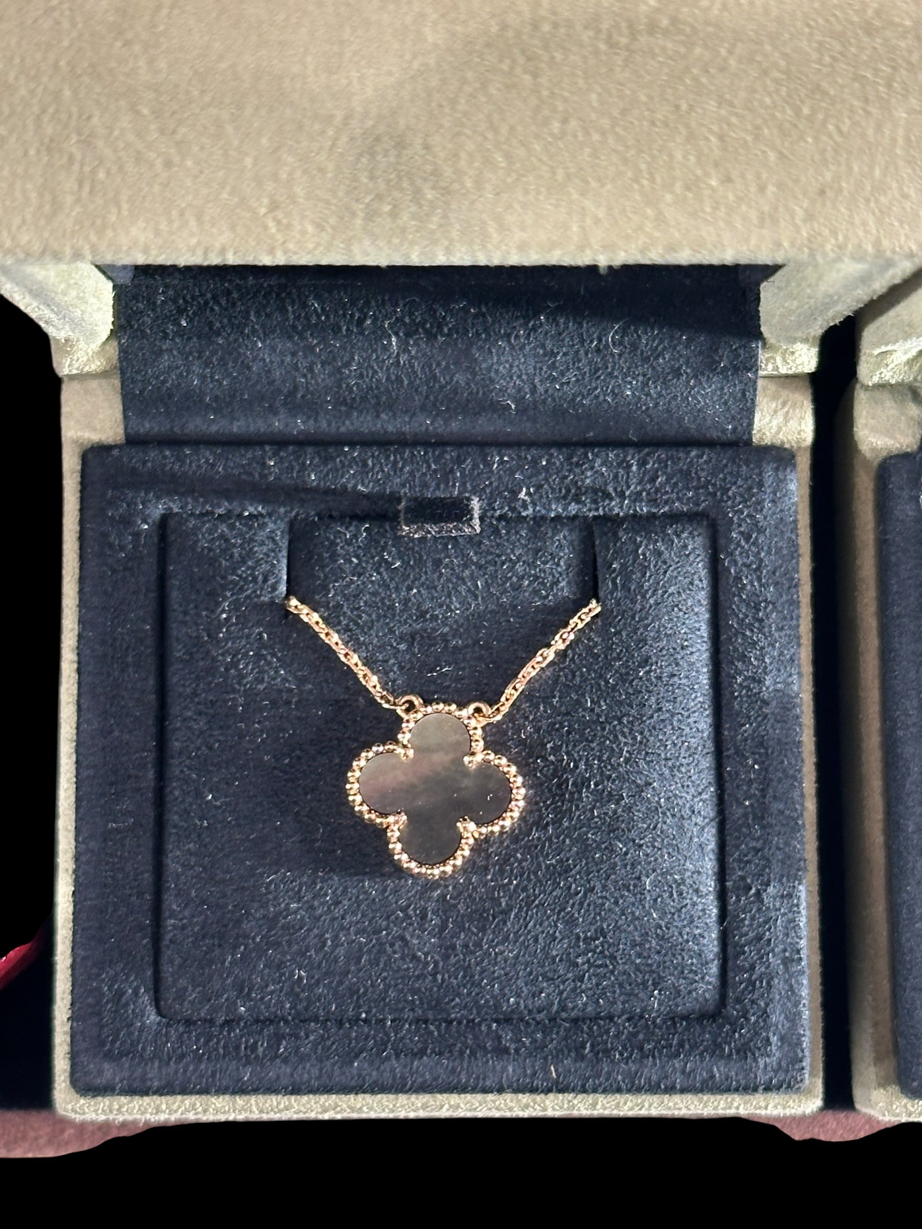 VCA Grey MOP in RG Vintage Alhambra Necklace