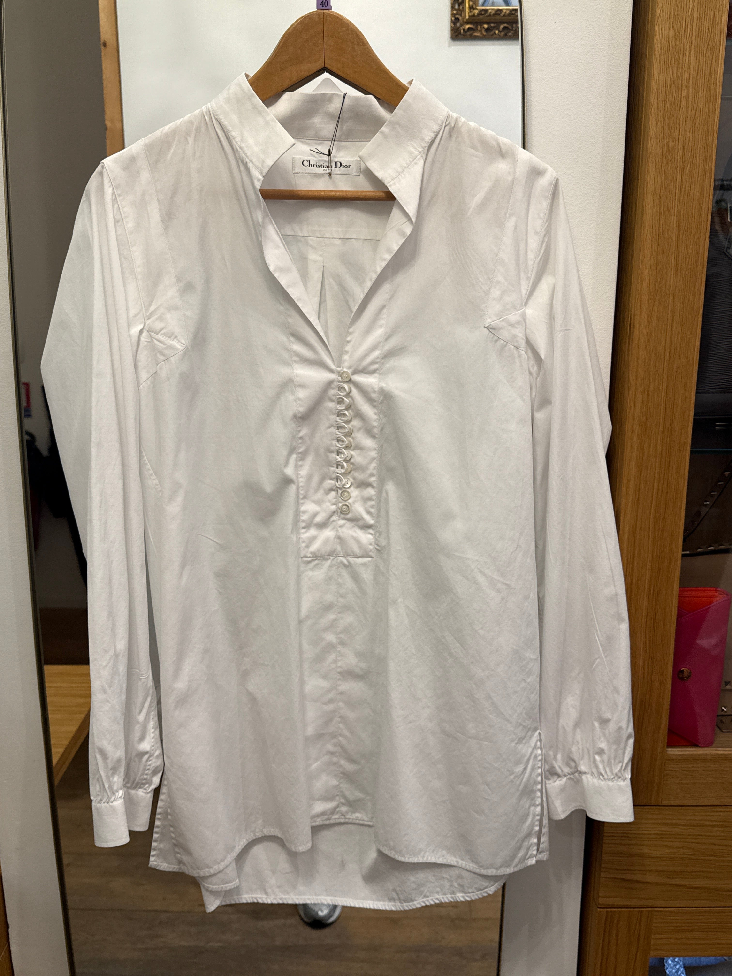 Christian Dior White tunique shirt with buttons AGC3606