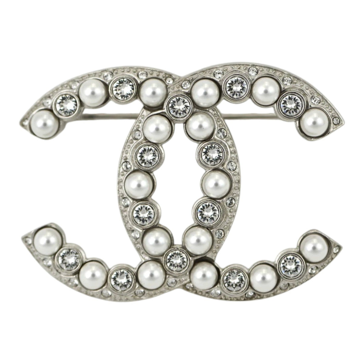 Chanel 22P Double C Pear Crystal Brooch - in box