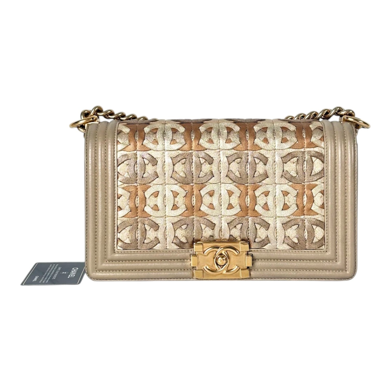 Chanel Leboy Bag Medium Gold Color With CC Logo