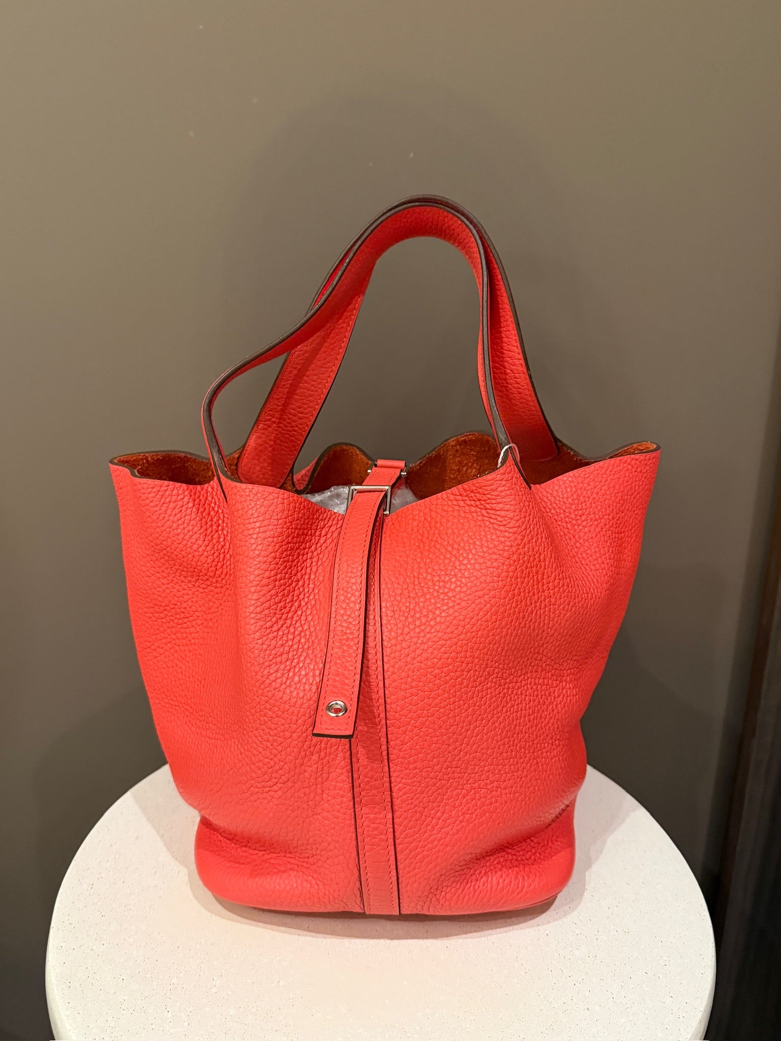 Hermès Picotin Lock 22 Clemence Rose Jaipur Palladium Hardware Stamp C