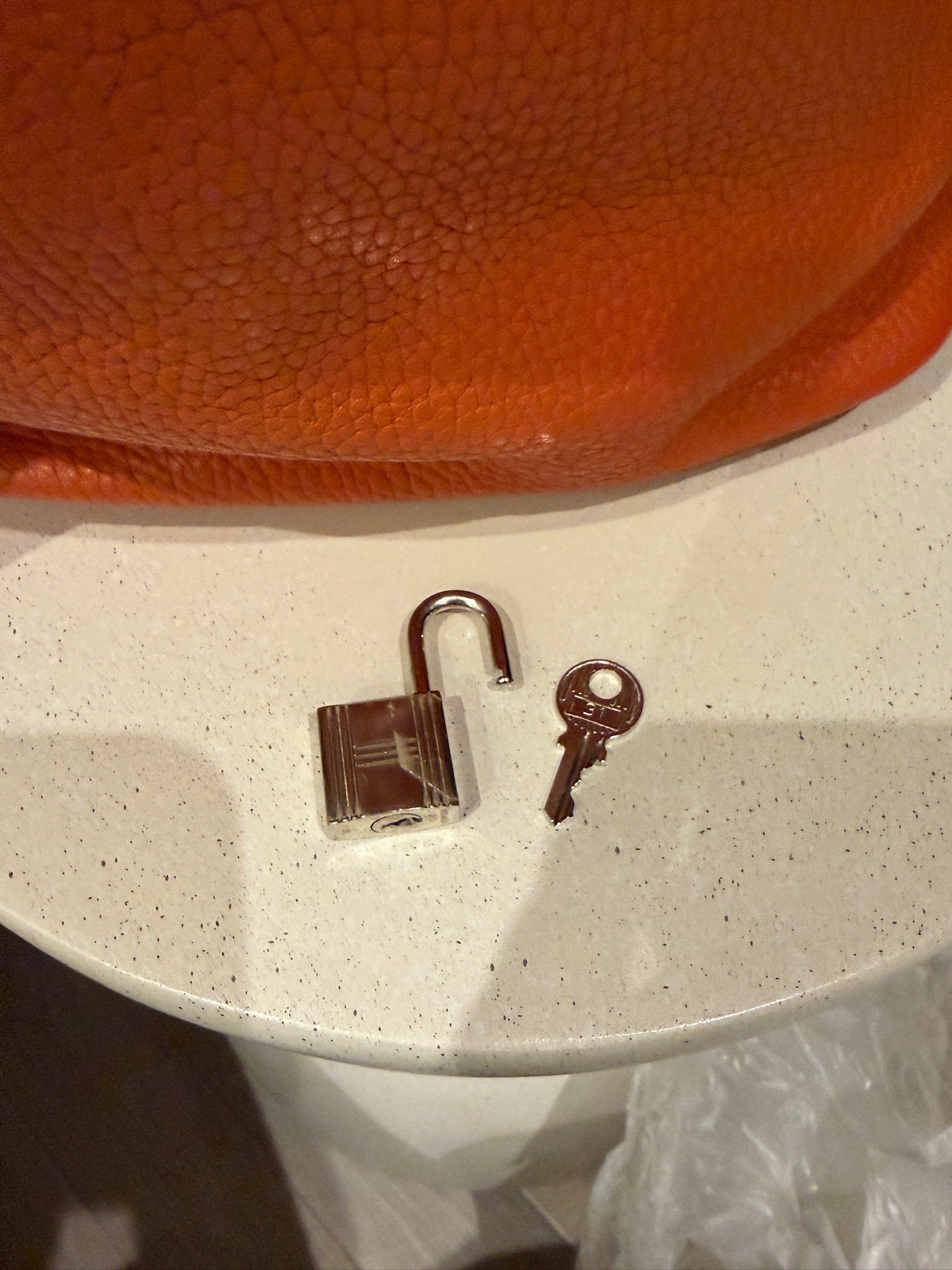 Hermès Picotin Lock 22 in orange Clemence leather with palladium hardware