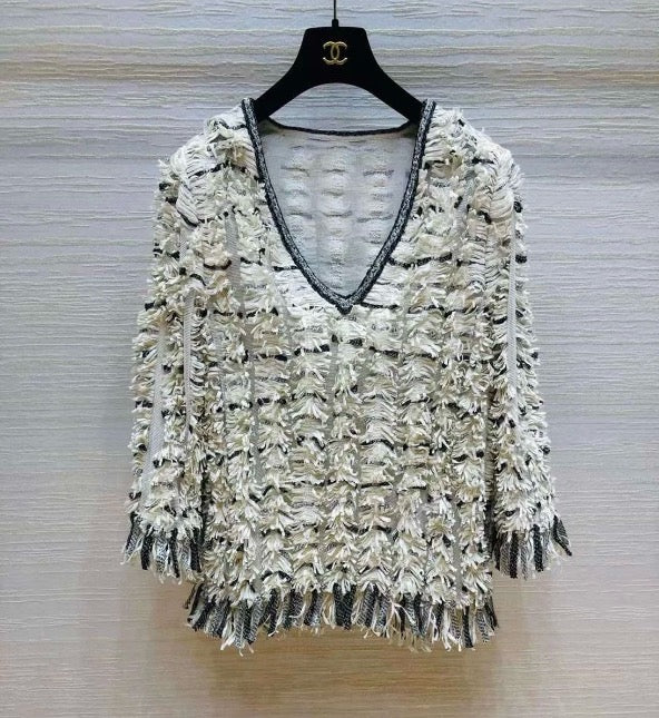 Chanel Waterfall Collection Fringe Top, Size 40 LZ1223D9934