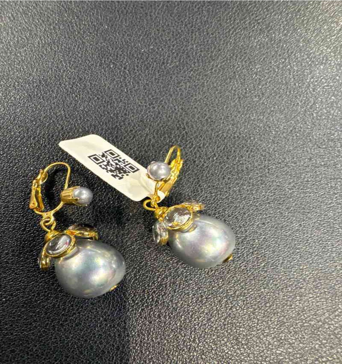 FM Grey Bead Earrings NH504014