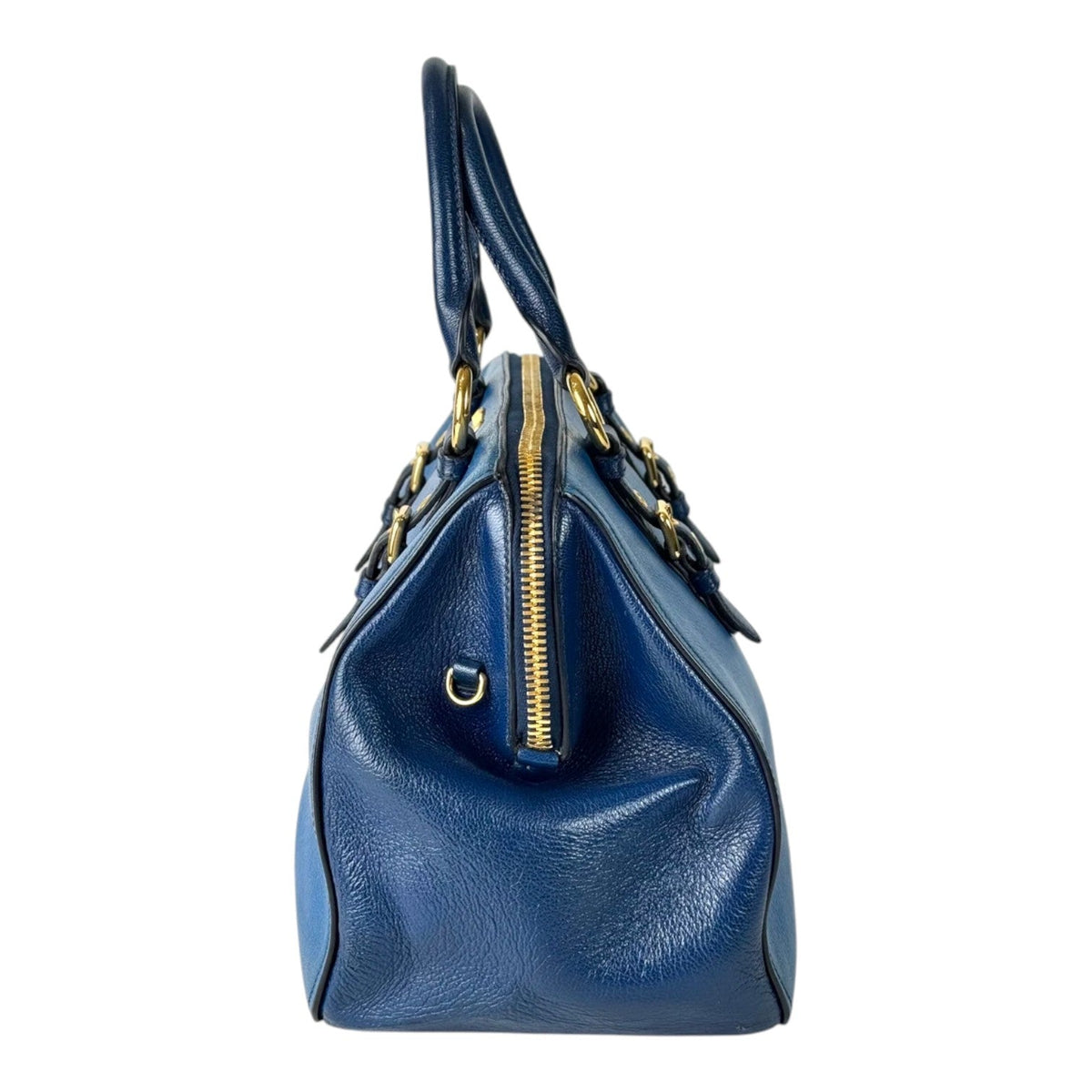 Miumiu Madras Blue Top Handle Bag
