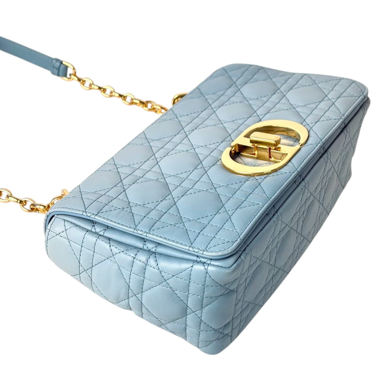 Dior Blue Medium Caro (25cm) Bag with GHW