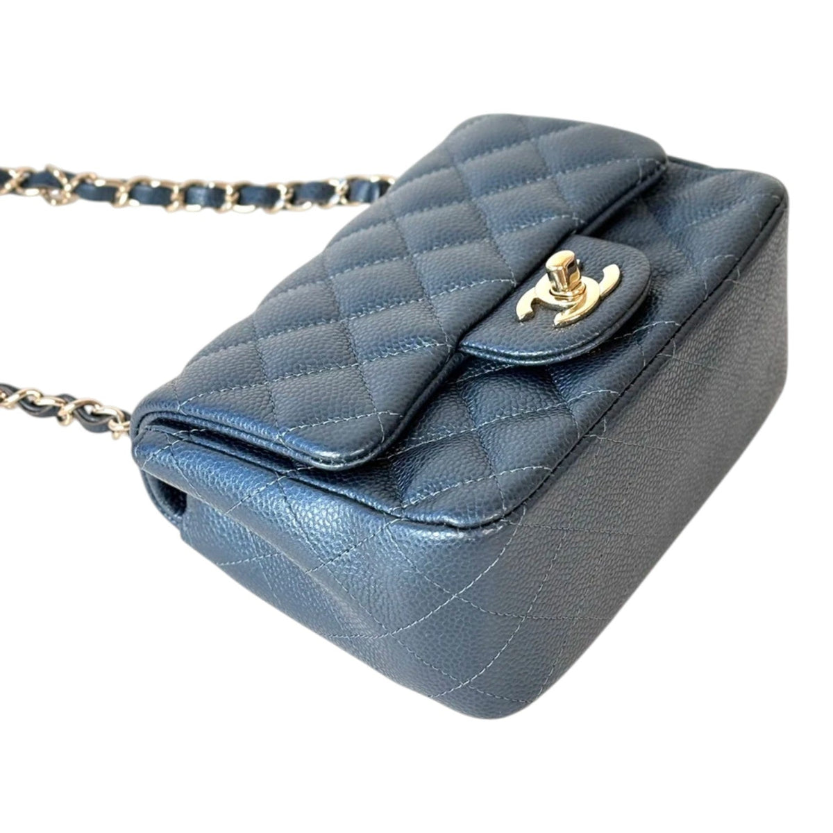 Chanel Classic Flap Mini Square in Blue Caviar Bag