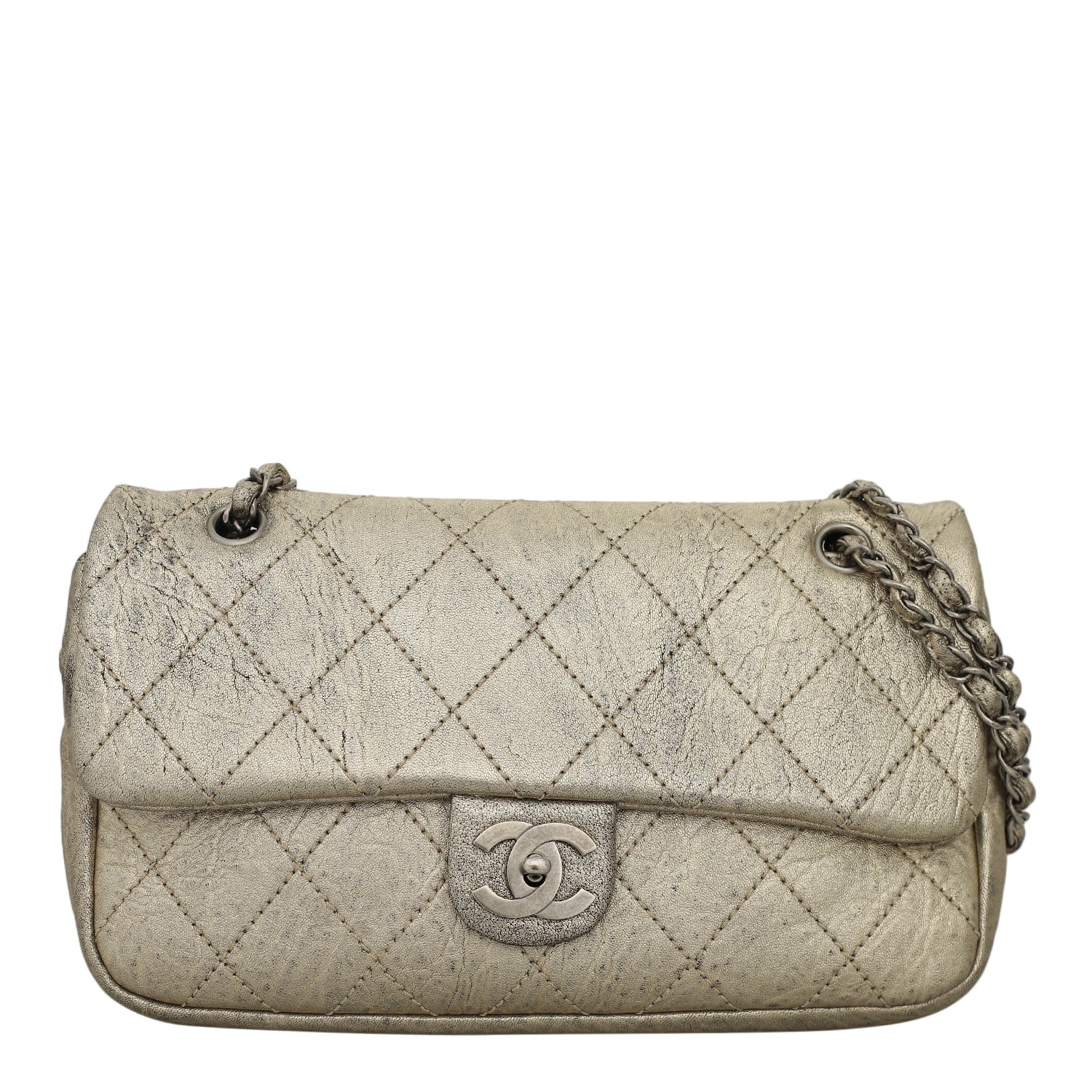 Chanel Metallic Aged Calfskin Flap Bag CHA09189B