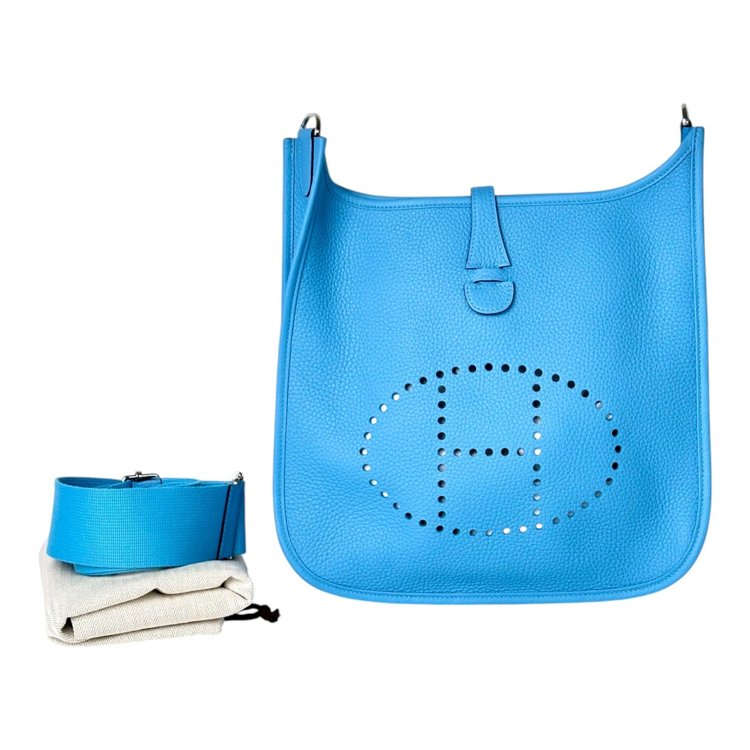 Hermes Evelyne 29cm Blue Clemence bag
