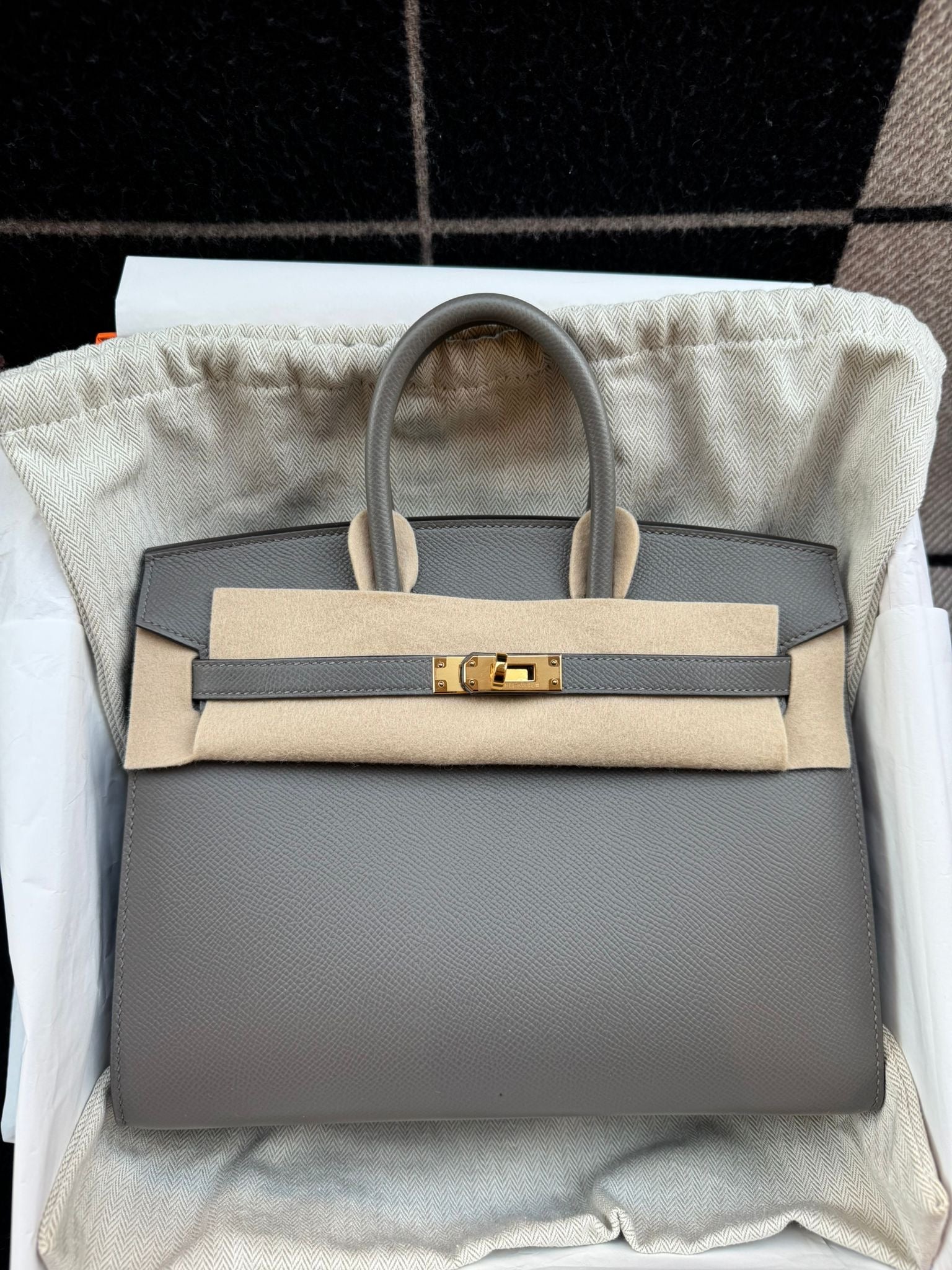 Hermes Birkin 25 Gris Meyer