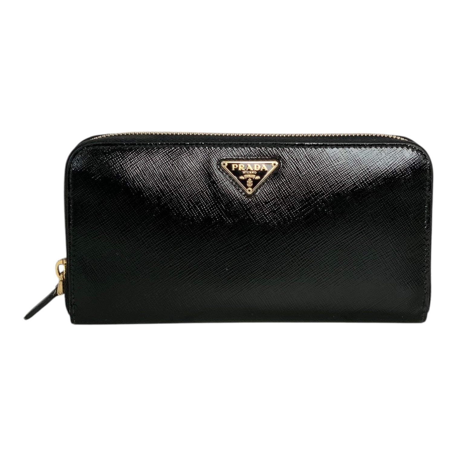 Prada Saffiano Black Long Zip Wallet