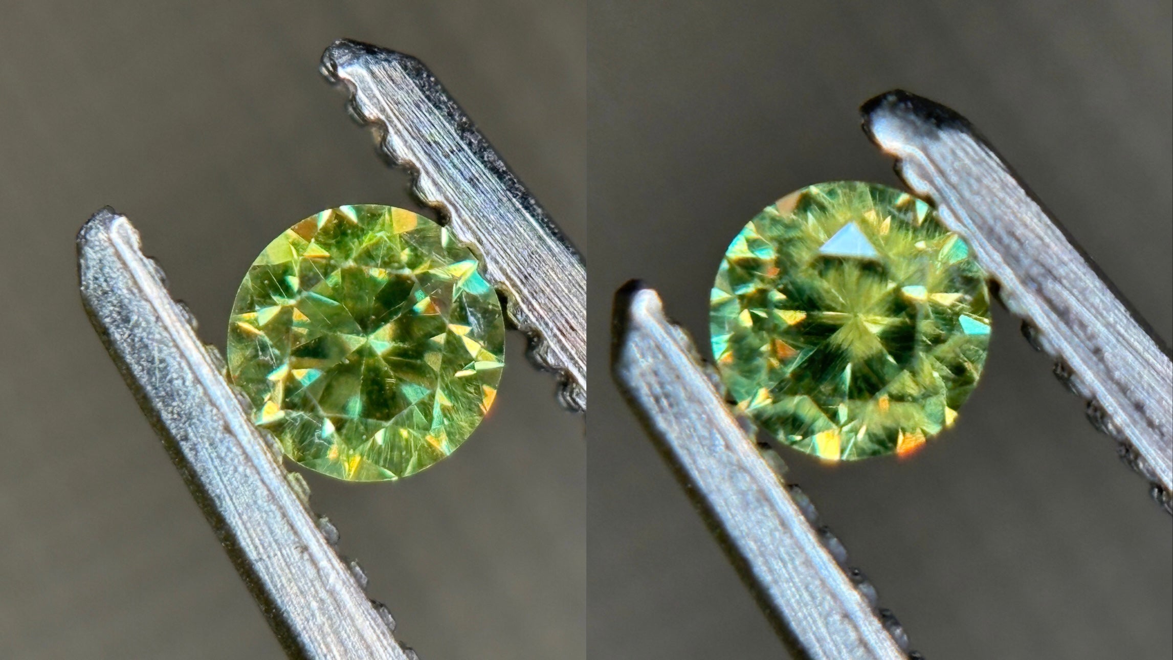 0.32ct Russian Demantoid with horsetails PAIR DXBCS4834