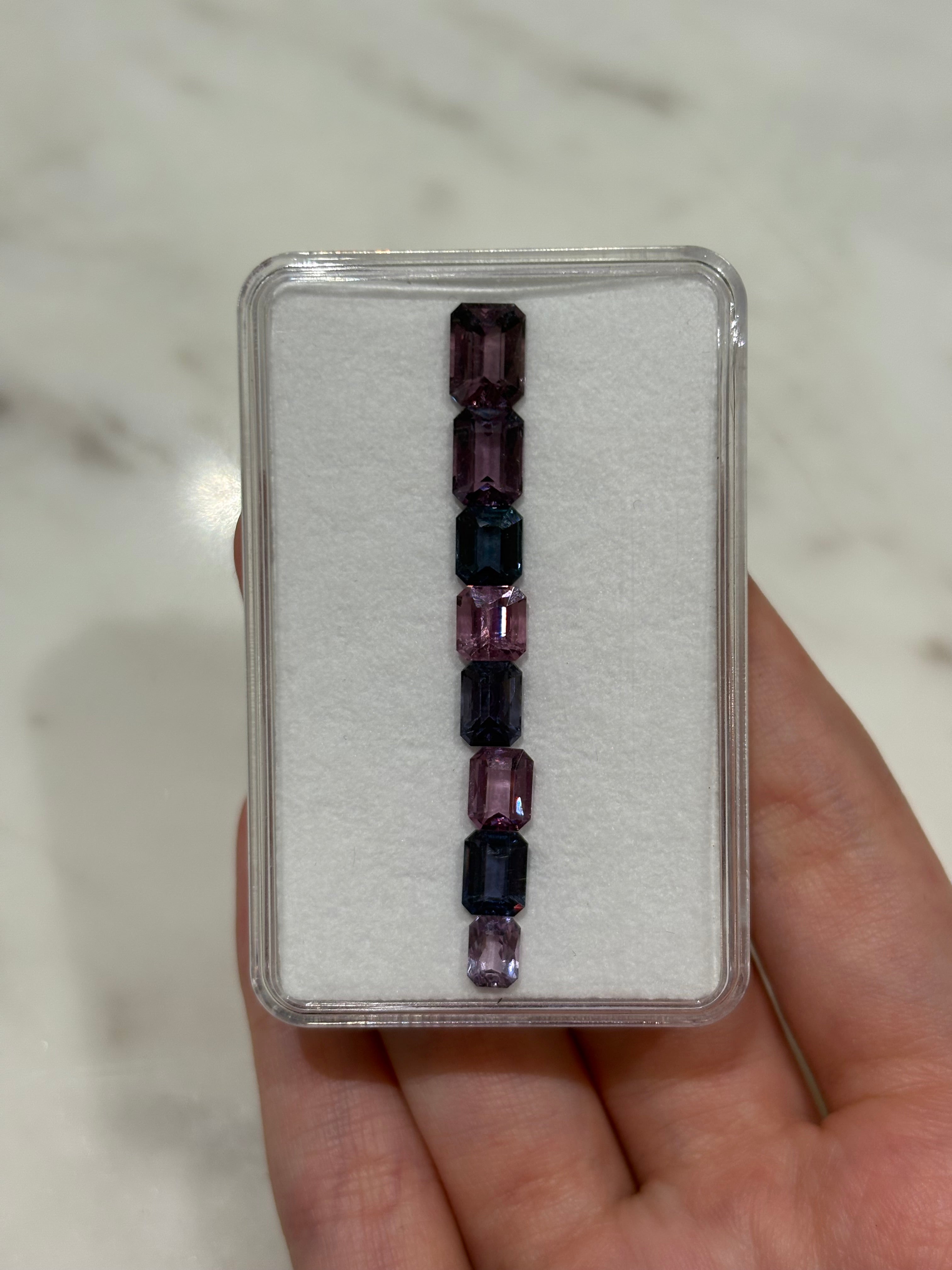 7.48ct Spinel Emerald Cut Set 8pcs DXBCS4604
