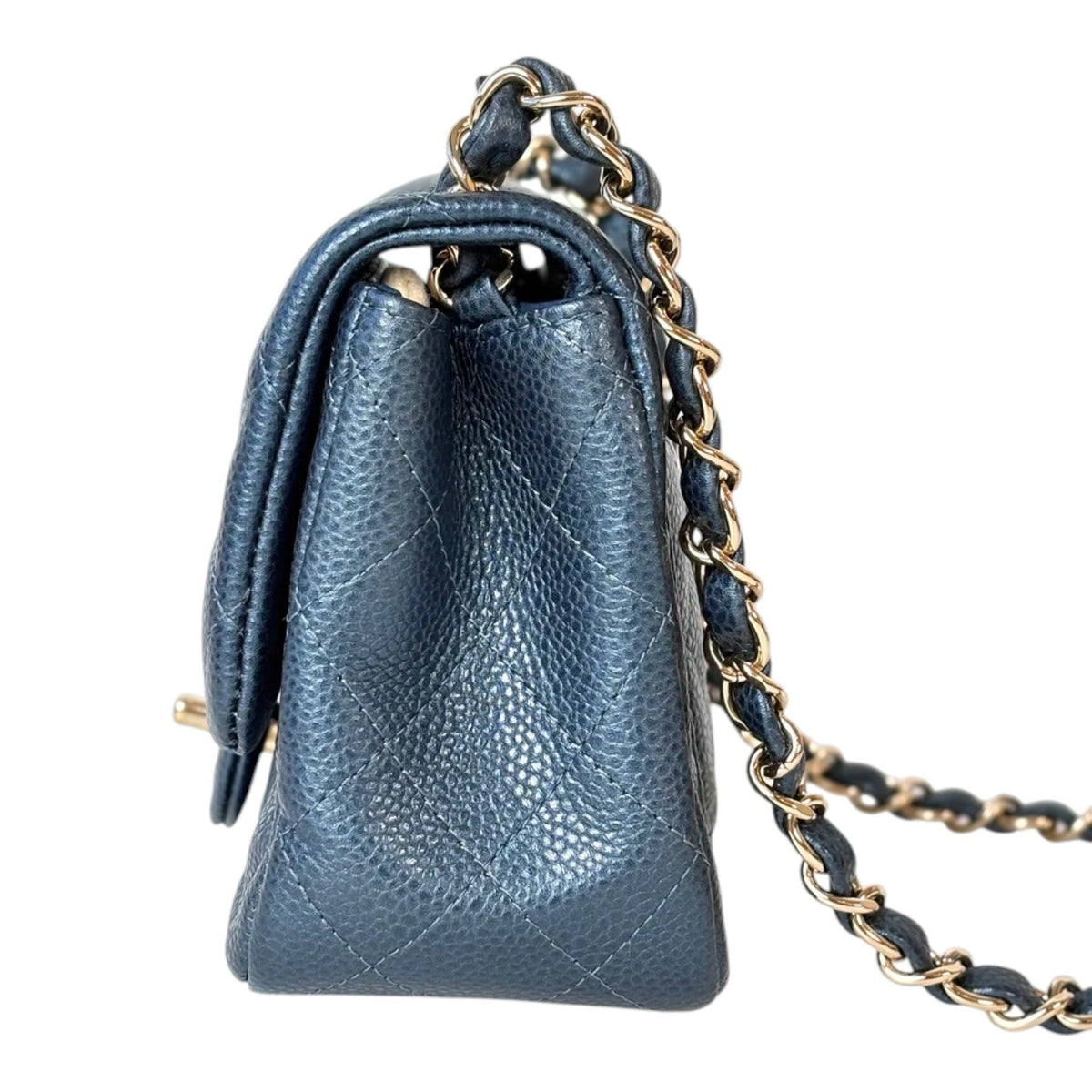 Chanel Classic Flap Mini Square in Blue Caviar Bag