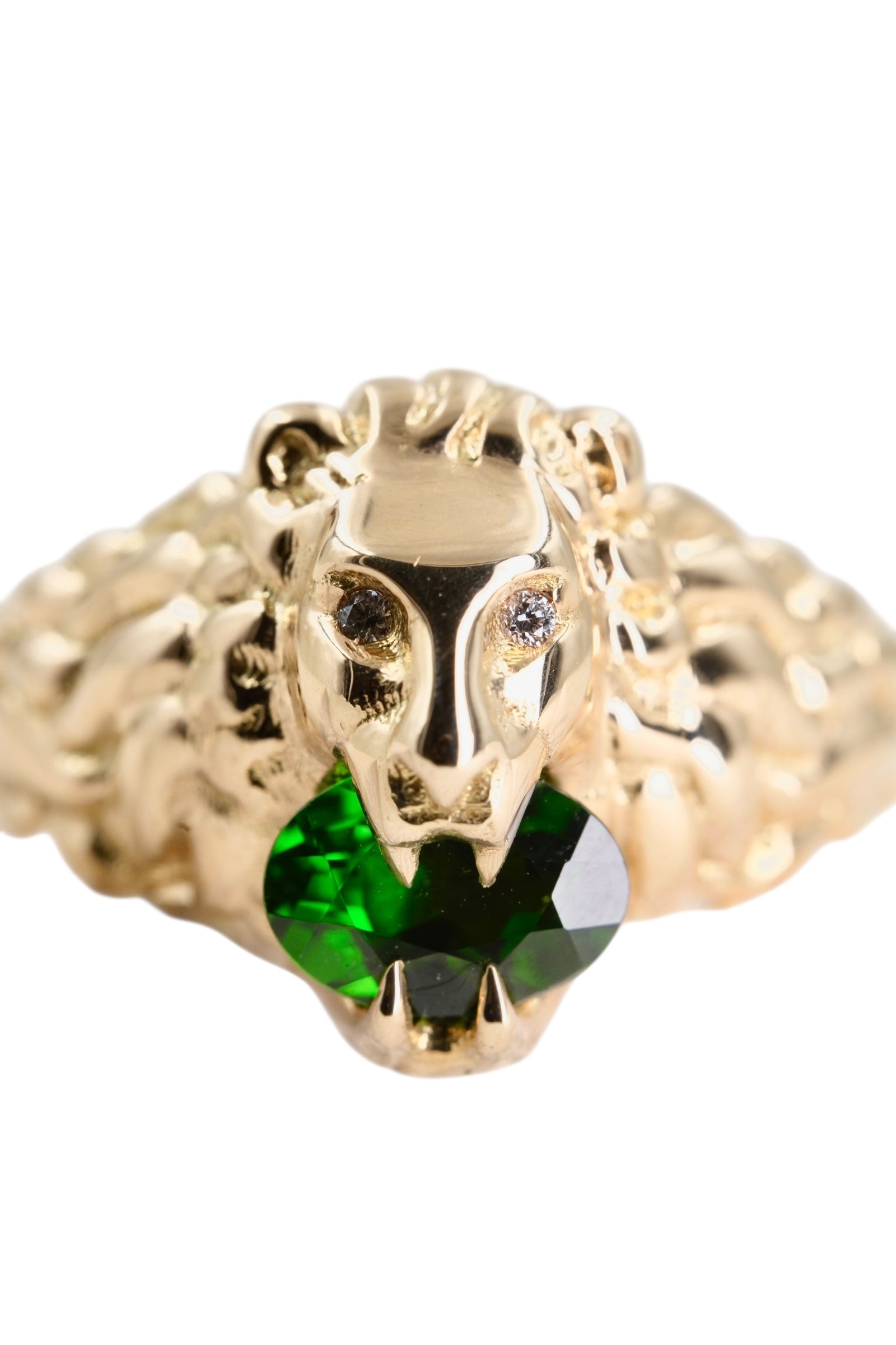 Gucci Lion Ring 18k Gold With Gemstone