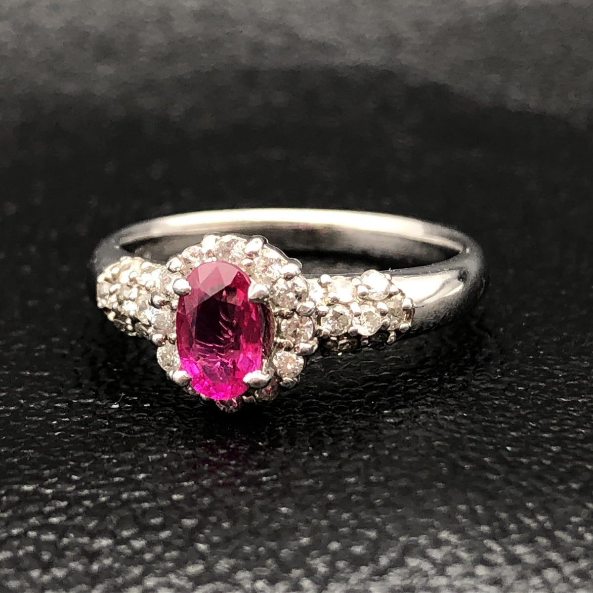 Custom Jewelry 1P Ruby & Diamond Ring, R(0.56ct), D(0.30ct), PT900, 5.0g, US Size 6 C297402