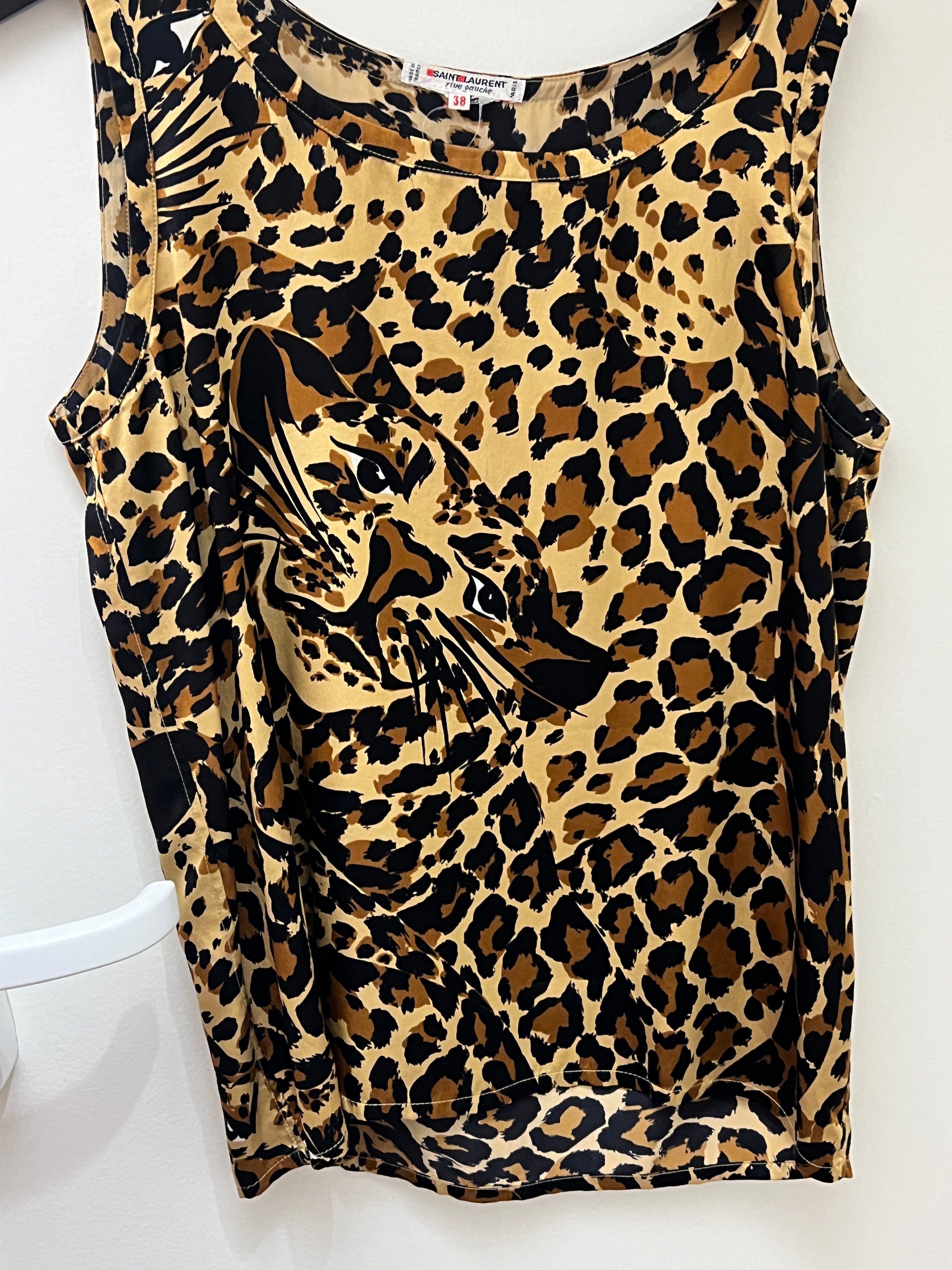 YSL vintage 90's leopard top AKC1156