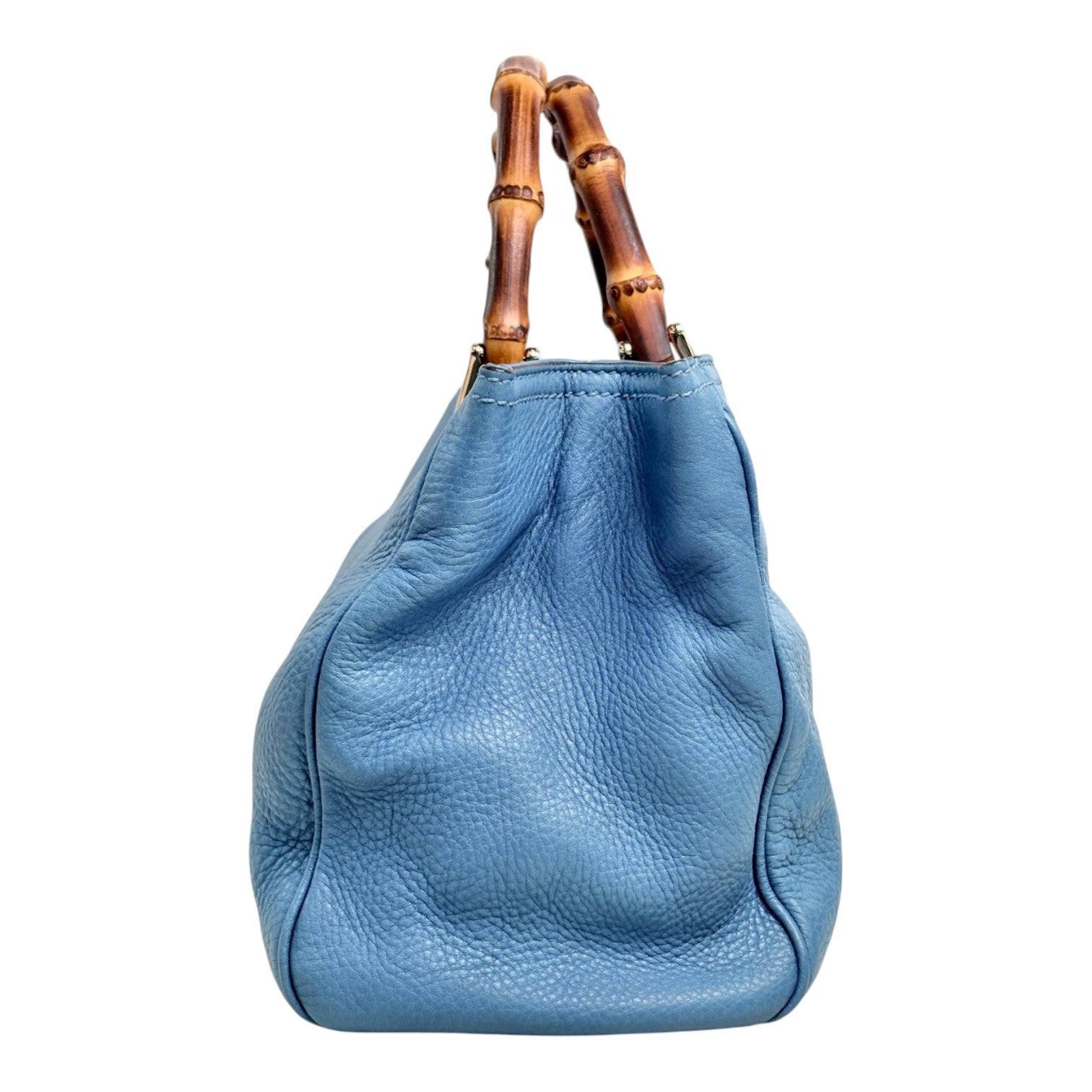Gucci Bamboo Shopper Blue Tote Bag