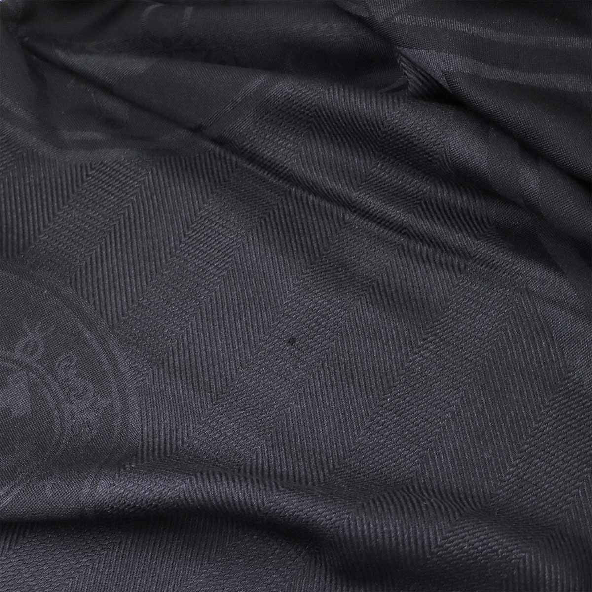 HERMES New Libris Stola Sciarpa Cashmere Soie Nero Scialle Accessorio 902933533