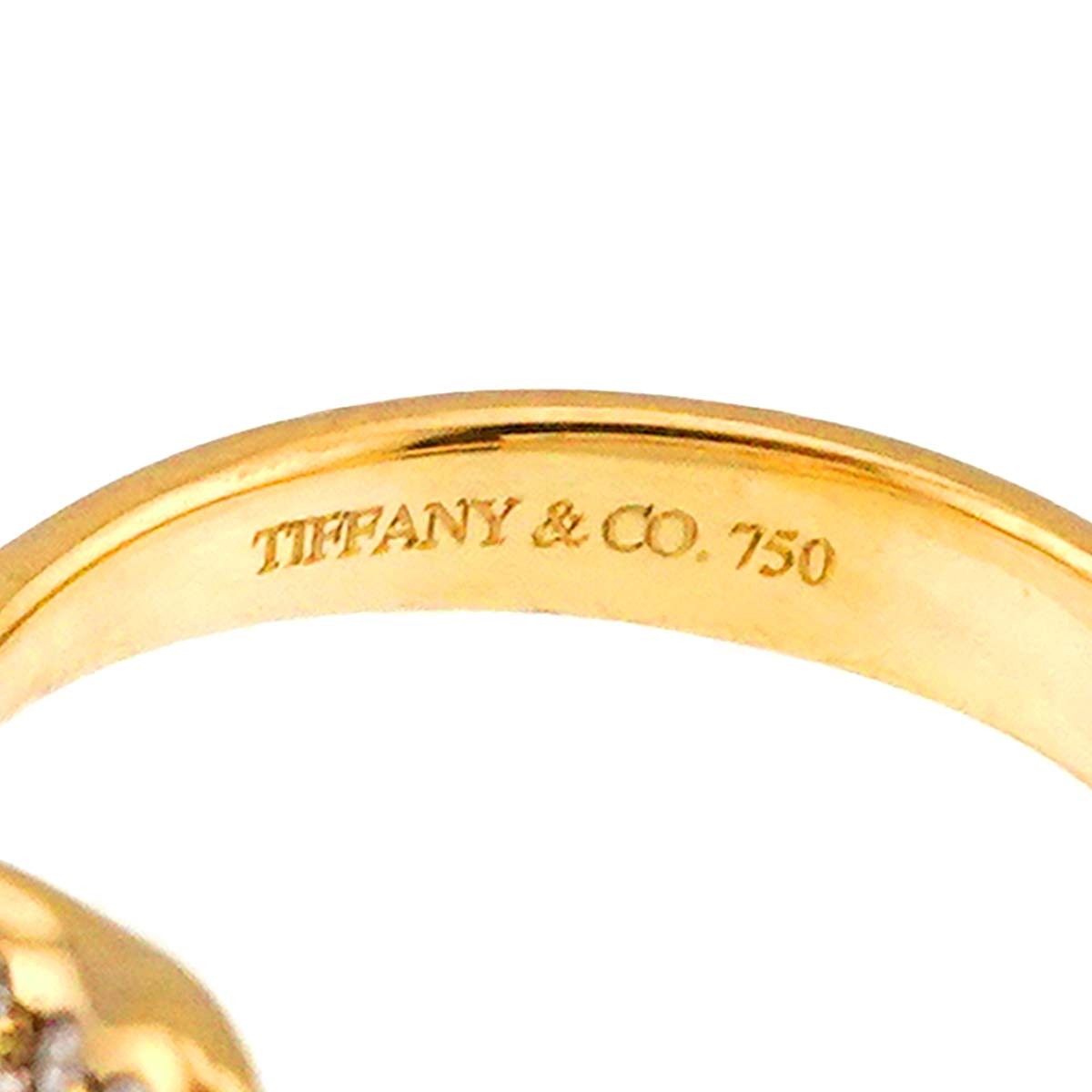 TIFFANY Co. Bean Diamond Ring 18K Yellow Gold 750 Size5.5-5.75(US) 902964216