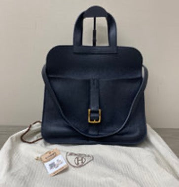 HERMES/Hermes Halzan 31 Black and Gold Handbag/Shoulder Bag/Crossbody Bag 3022605101628