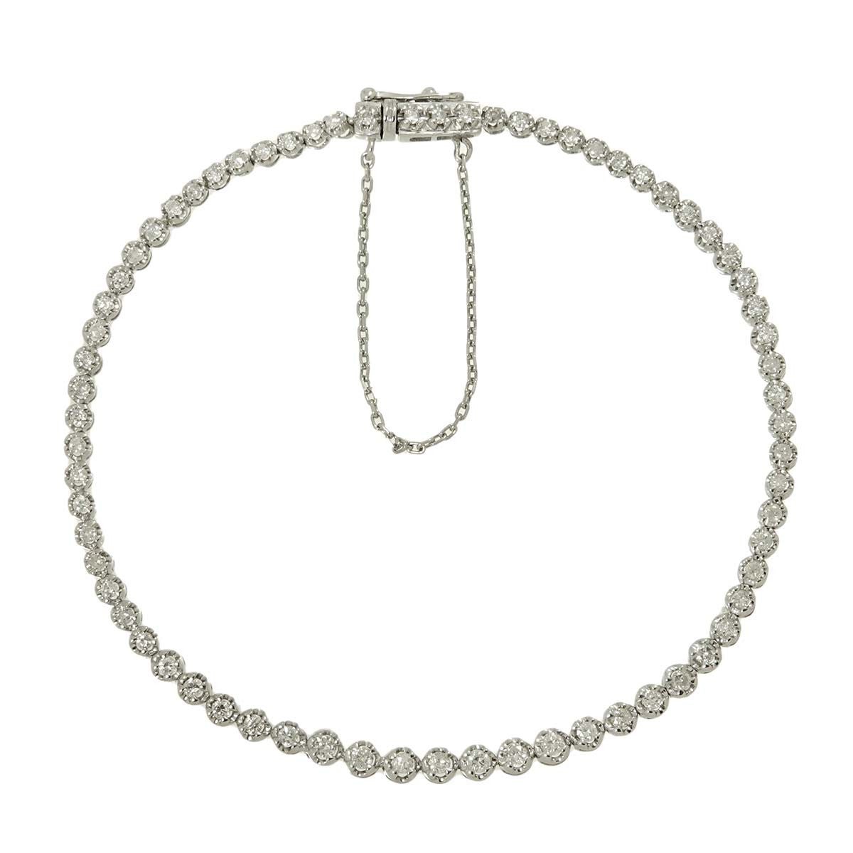 Diamond 1.00ct Bracelet 18K K18 WG White Gold 750 902950390