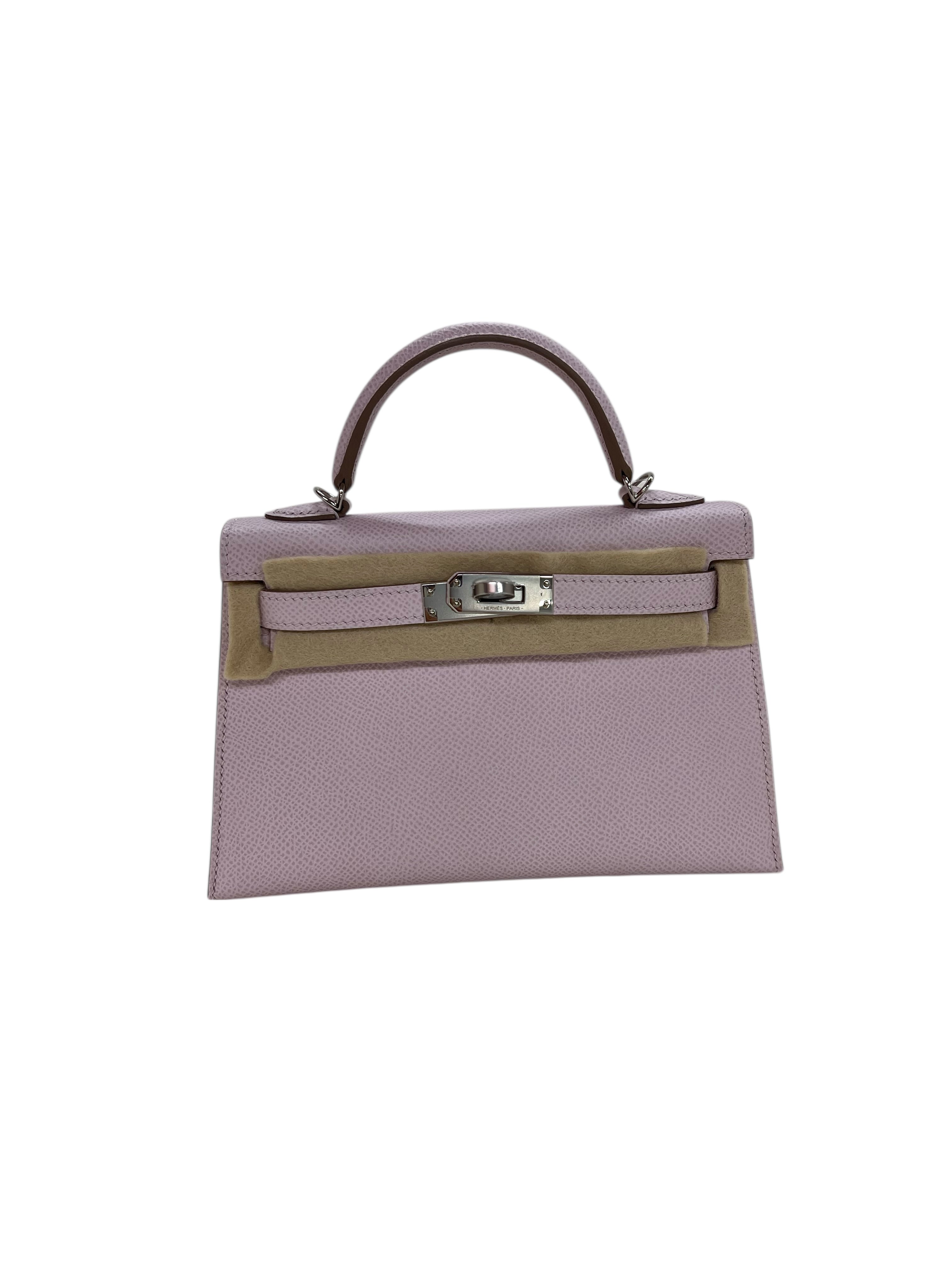 Hermes Kelly 20 Mauve pale Epsom PHW #B SKCJB-298642