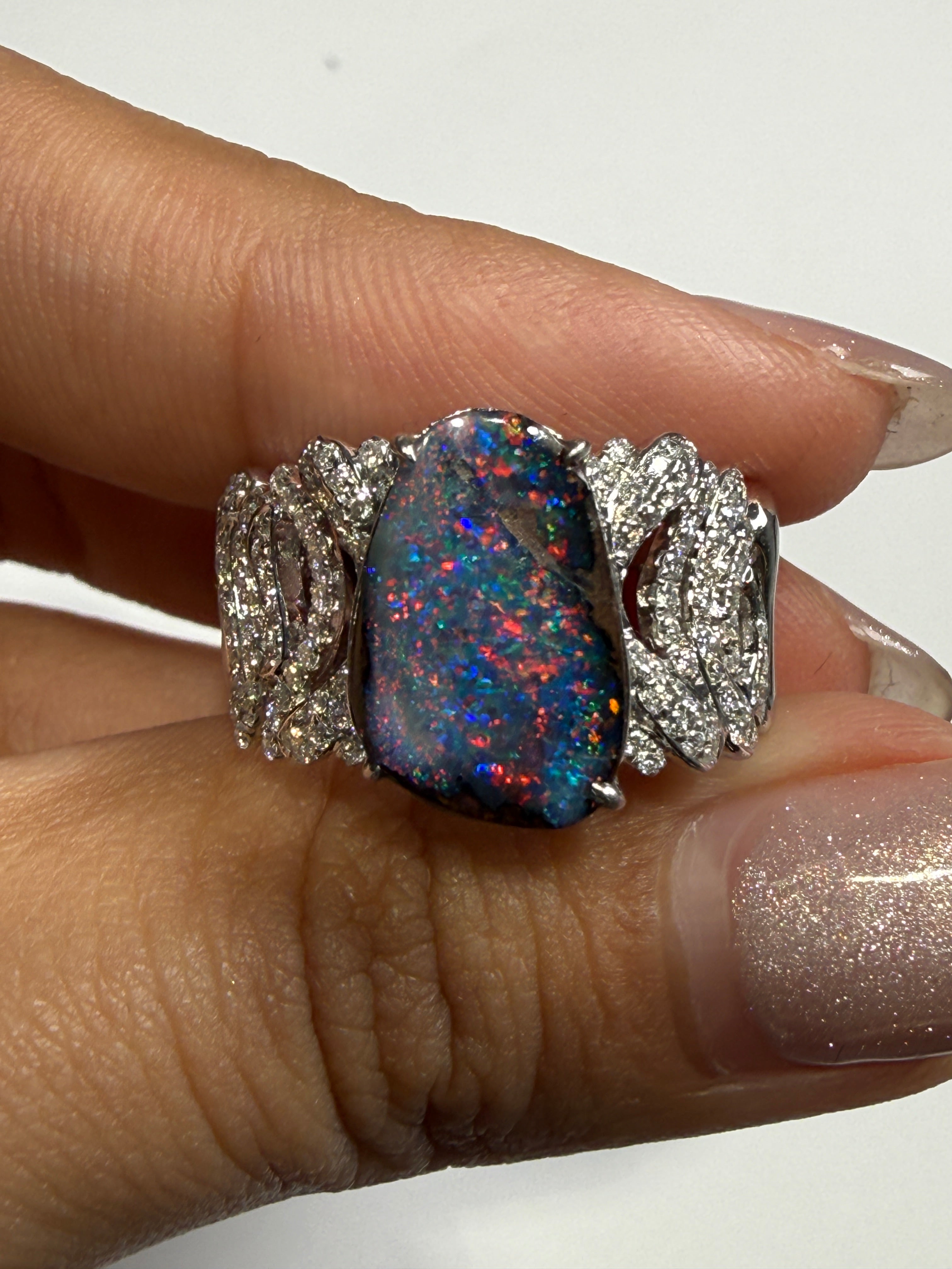 Boulder Opal Ring in 18KWG US 6.5 8254 JJC9037