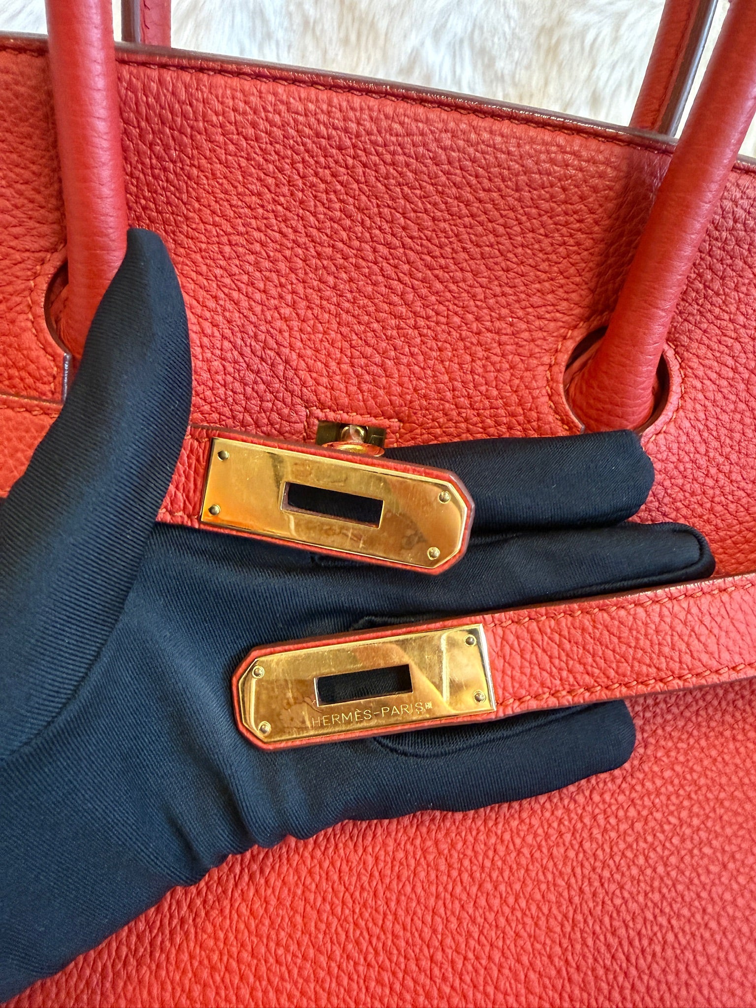 Hermès Birkin 35-Style Red Leather Handbag