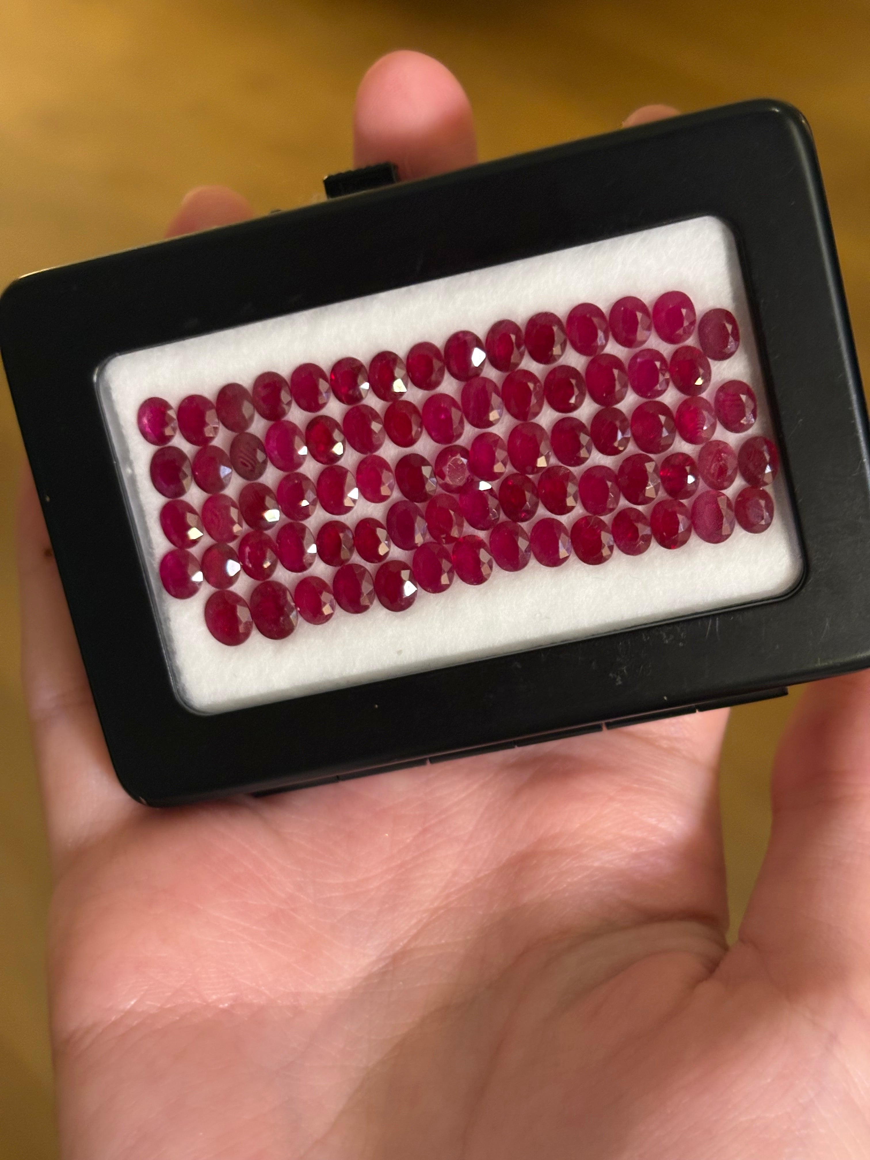 27.35ct Ruby Oval Lot Calibrated 5x4mm (74pcs) DXBCD1247